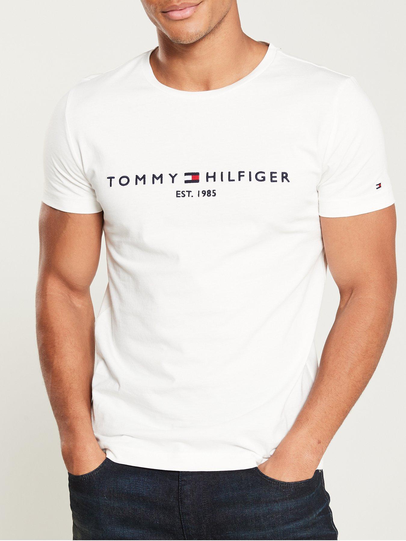 undefined Tommy Hilfiger Linear Chest Logo T-Shirt - White