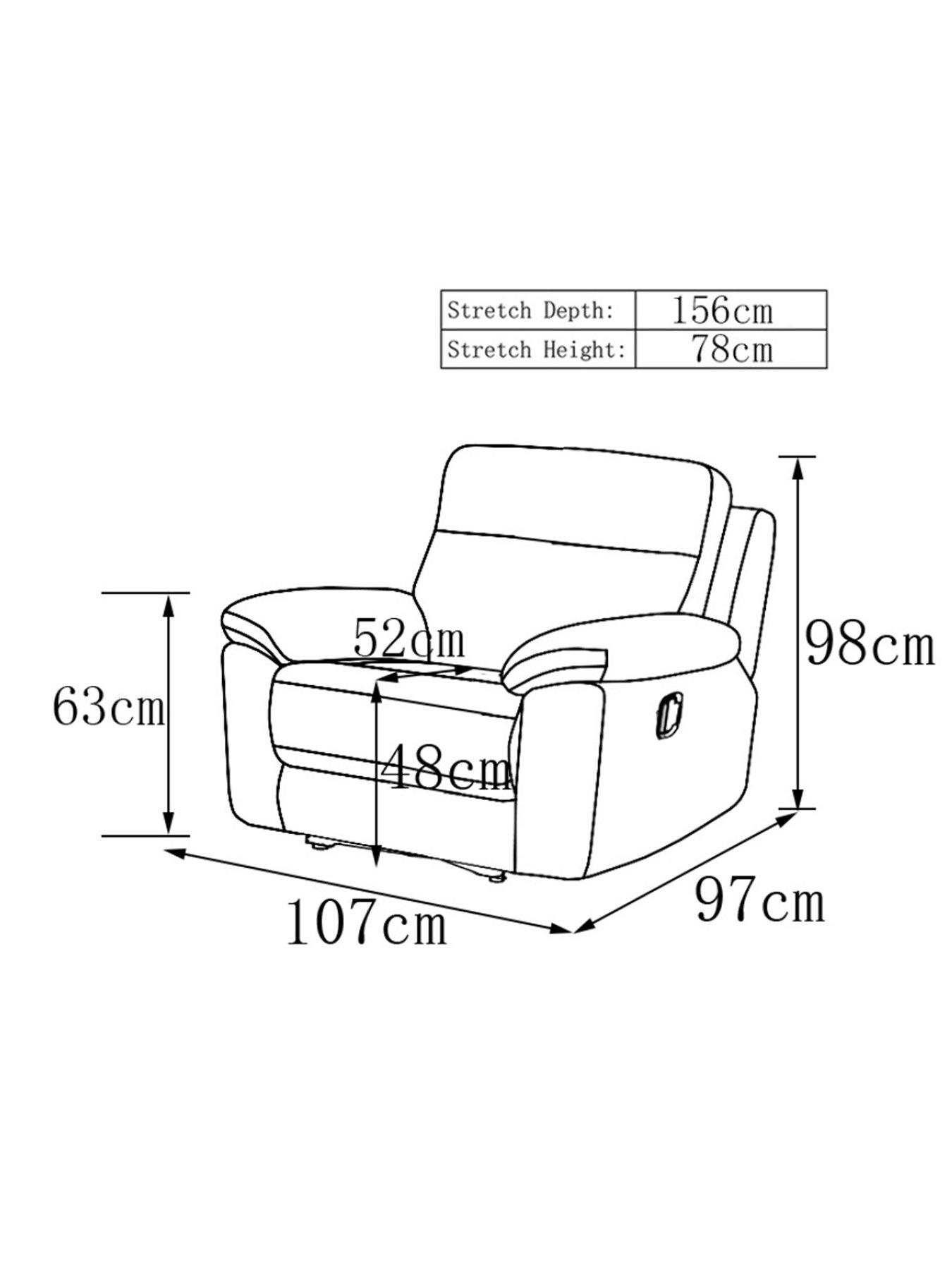 Image 3 of 3 of Very Home Baron Fabric Manual Recliner Armchair