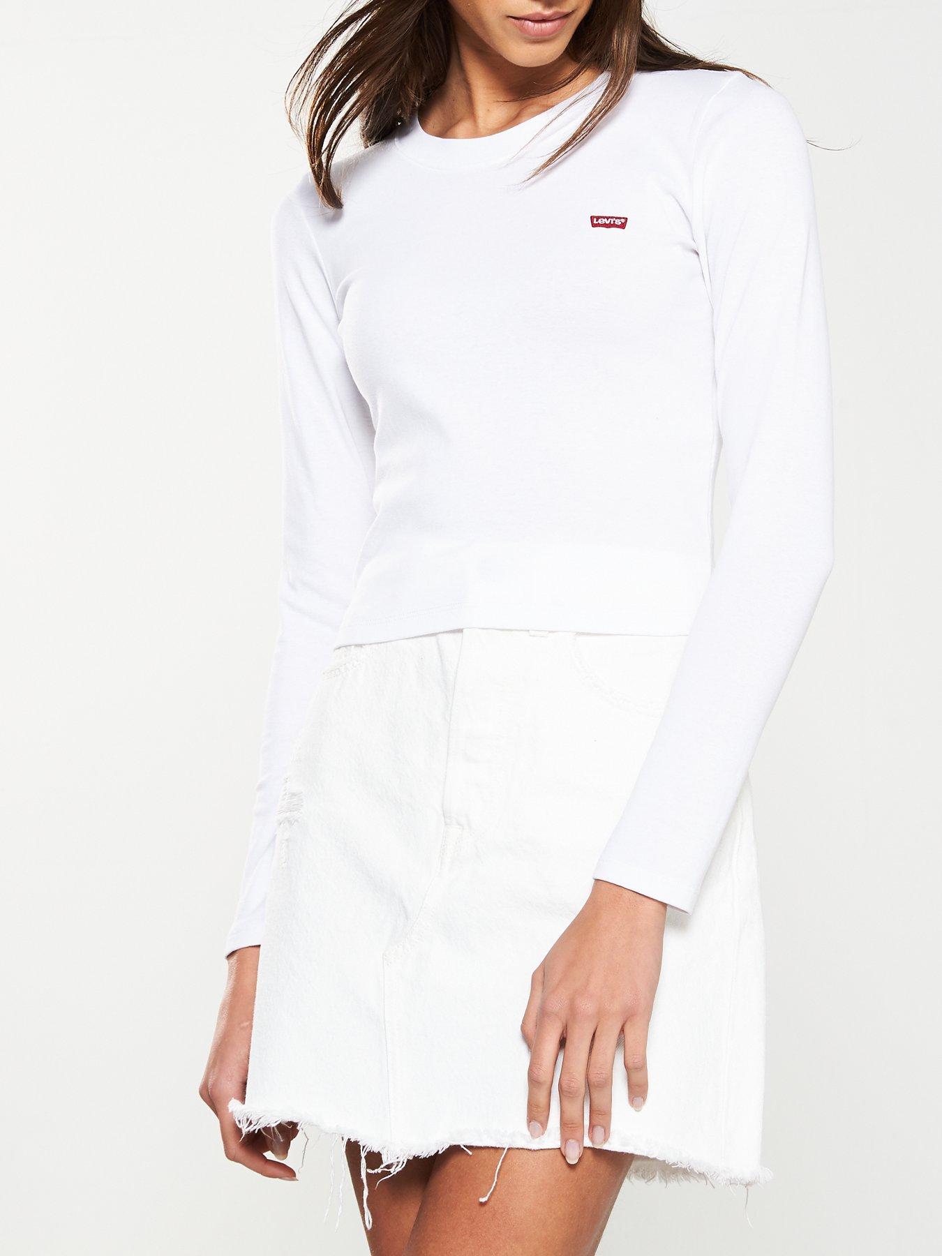 Image 1 of 4 of Levi's Long Sleeve Baby T-Shirt - White