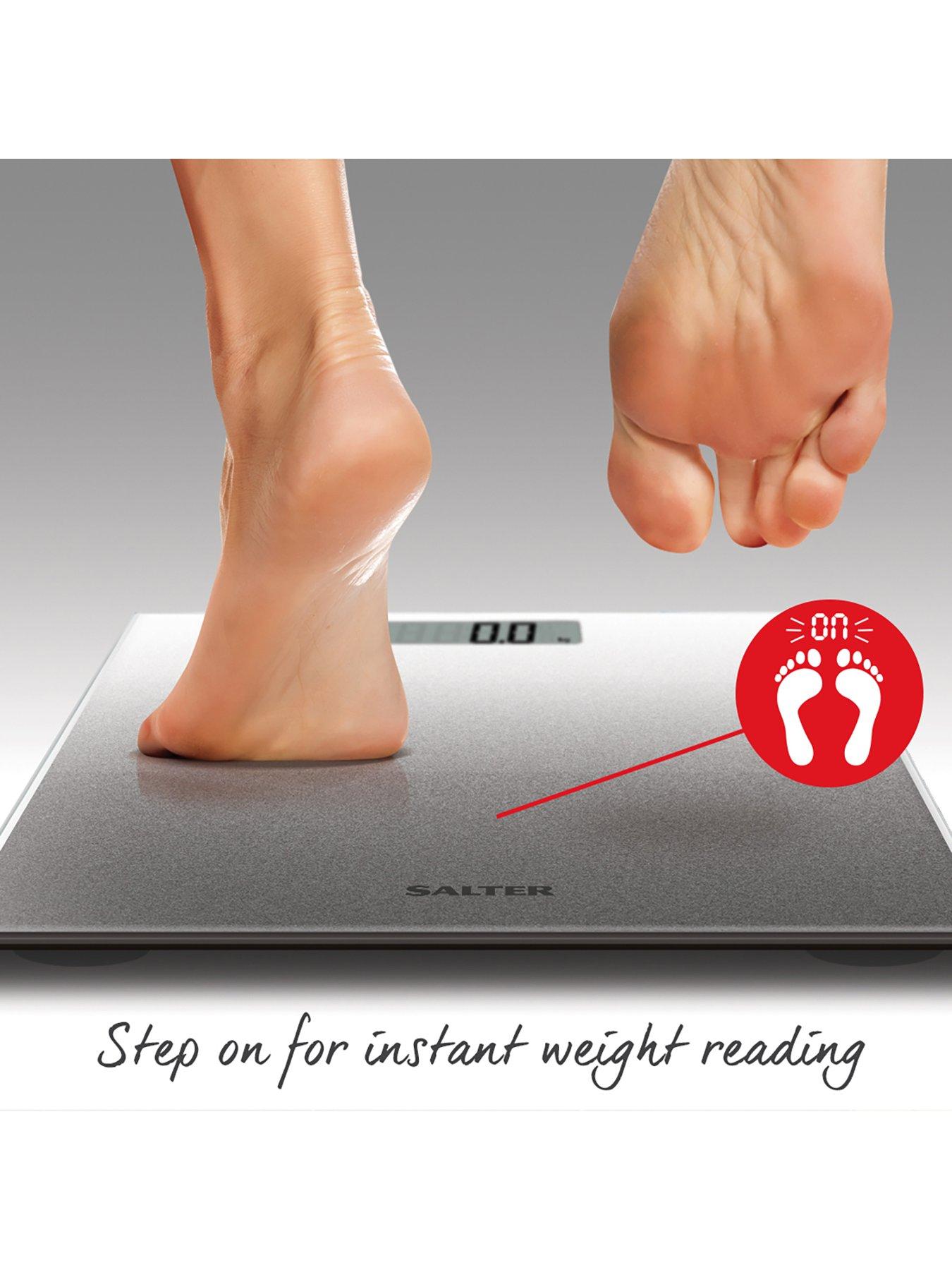 Image 4 of 6 of Salter Silver Glitter Electronic Personal Bathroom Scales