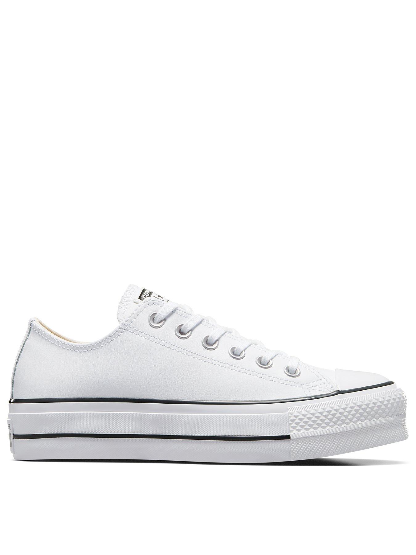 Image 1 of 7 of Converse Womens Leather Lift Ox Trainers - White/Black