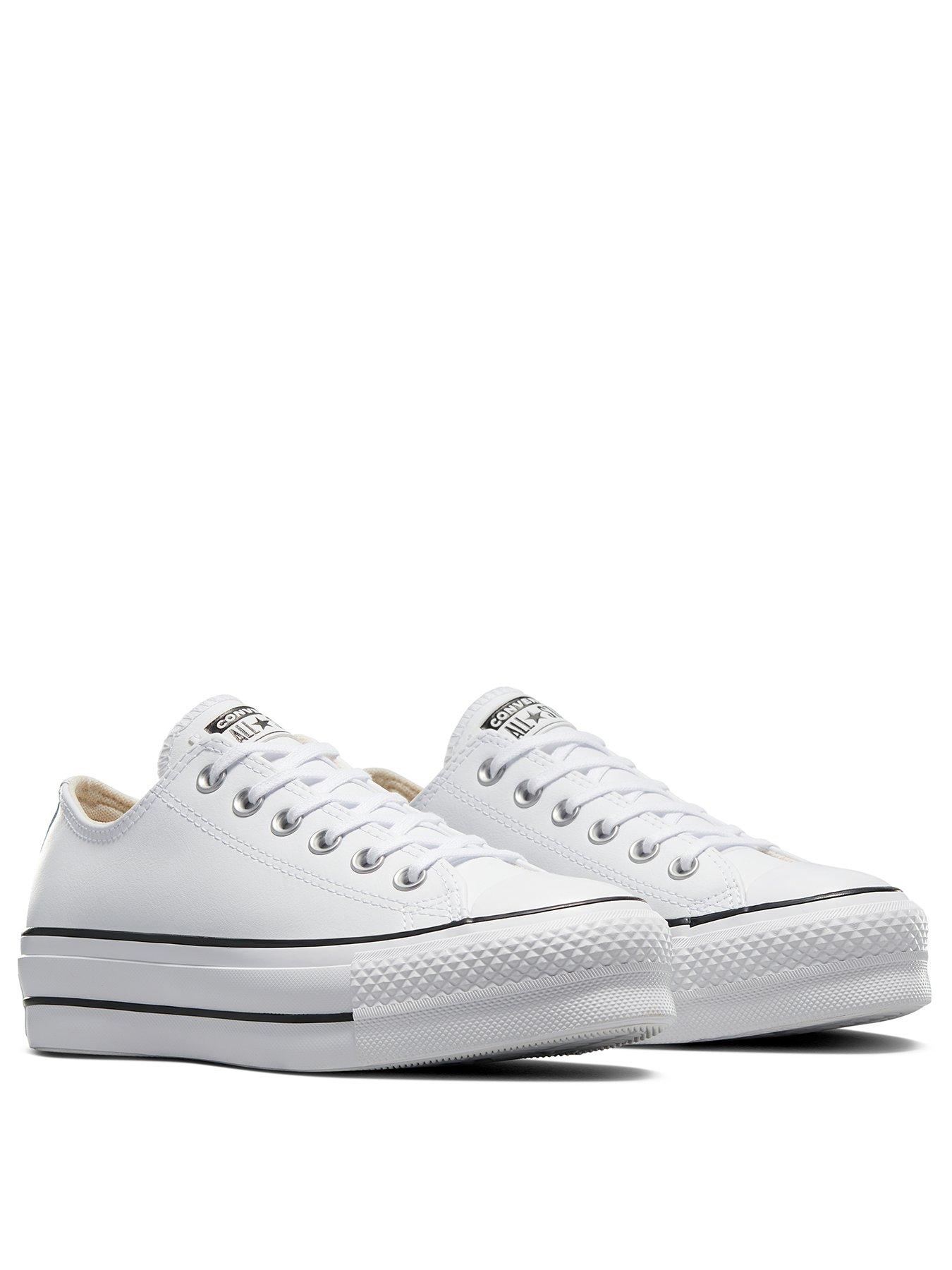 Image 2 of 7 of Converse Womens Leather Lift Ox Trainers - White/Black