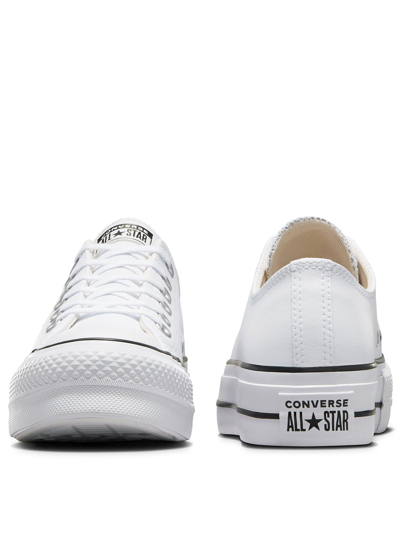 Image 3 of 7 of Converse Womens Leather Lift Ox Trainers - White/Black