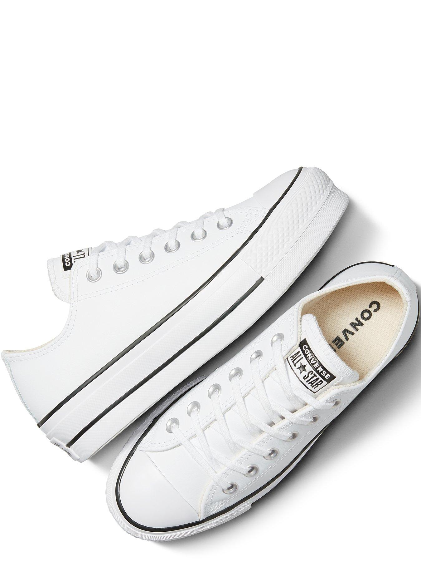 Image 4 of 7 of Converse Womens Leather Lift Ox Trainers - White/Black