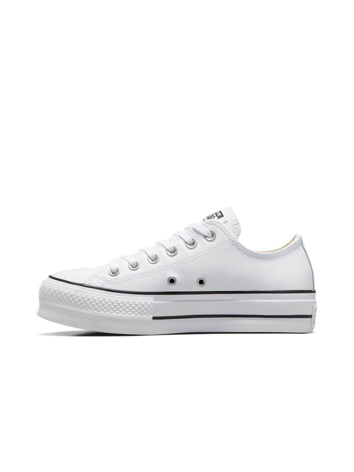Image 6 of 7 of Converse Womens Leather Lift Ox Trainers - White/Black