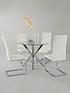 chopstick-100-cm-round-glass-dining-table-4-chairsfront