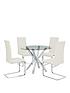 chopstick-100-cm-round-glass-dining-table-4-chairsstillFront