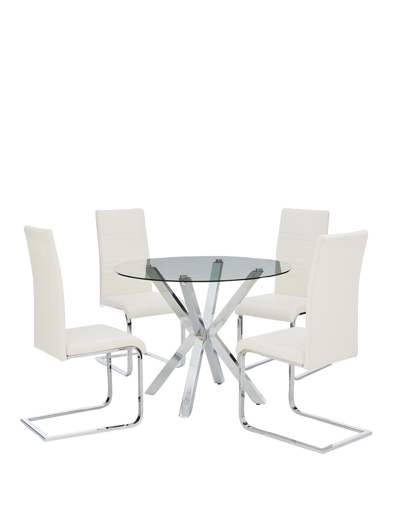 Round glass outdoor table store and chairs