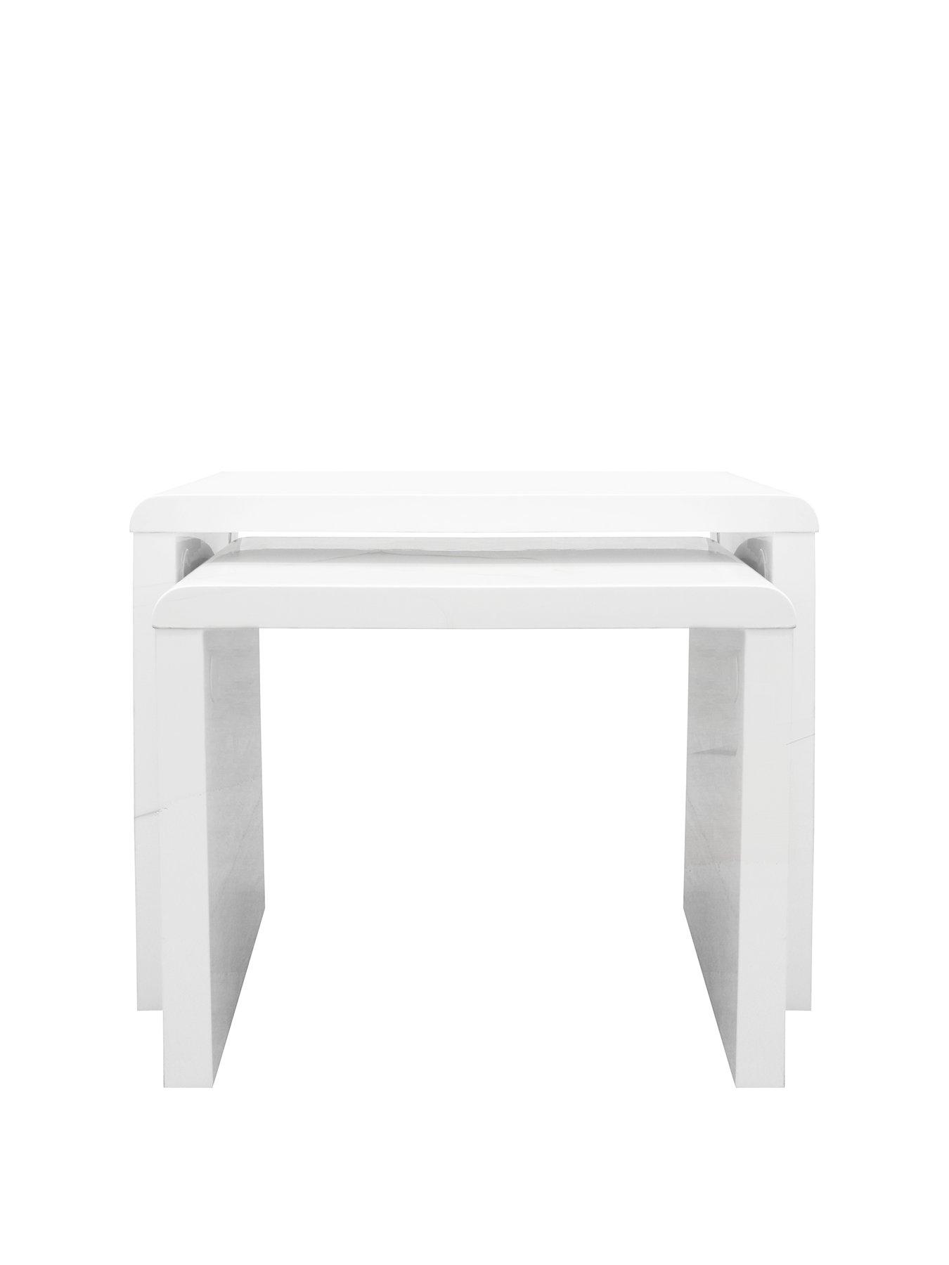 White gloss nest store of tables