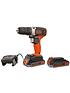 black-decker-18vnbsplithium-ion-cordless-drill-drive-with-2-batteries-amp-165-accessories-with-kitboxstillFront