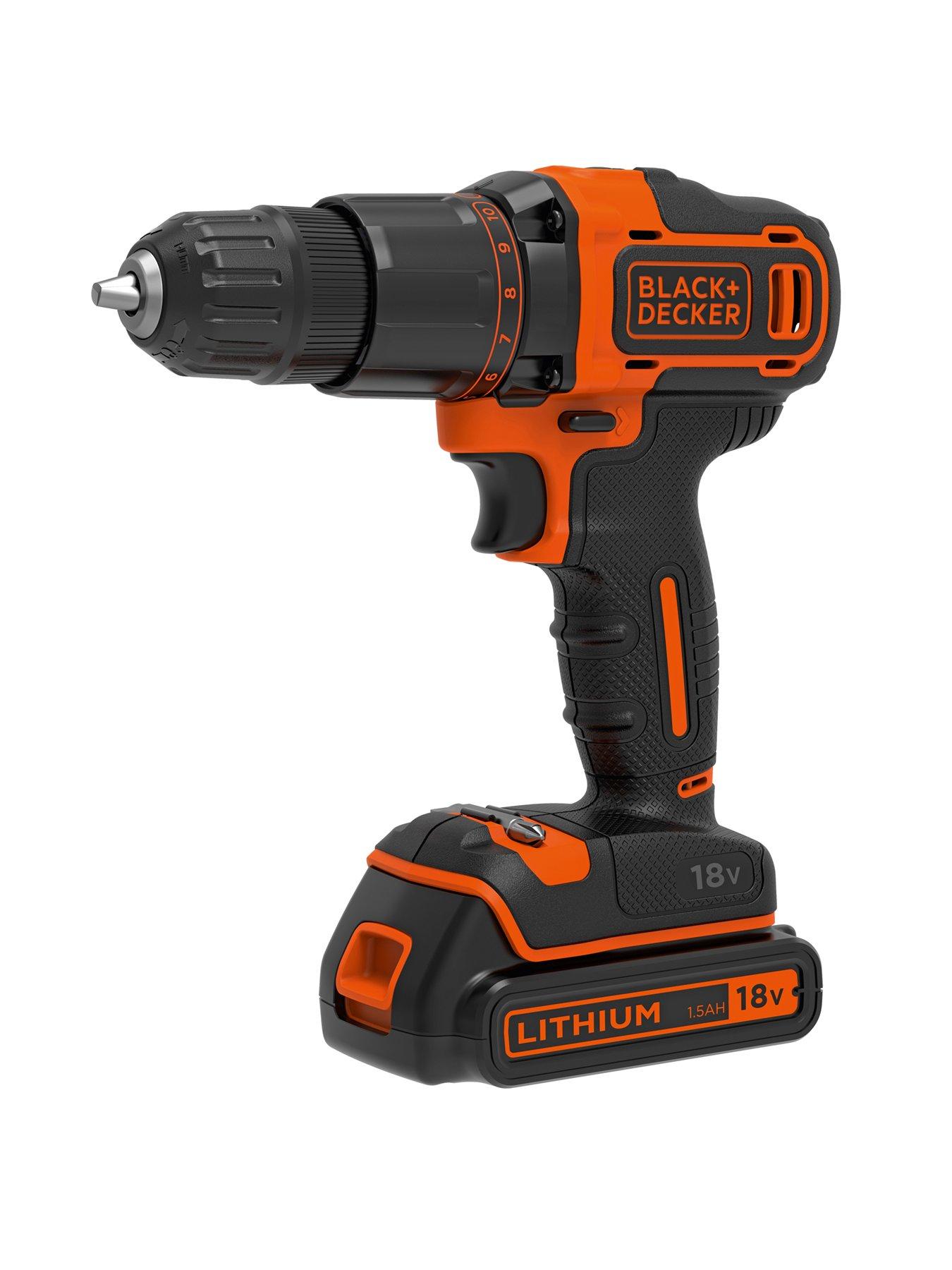 Image 2 of 5 of Black & Decker 18V Lithium Ion Twin Pack Kit - 18V Hammer Drill, 18V Impact Driver, 2x 1.5aH batteries, Charger and Soft Bag