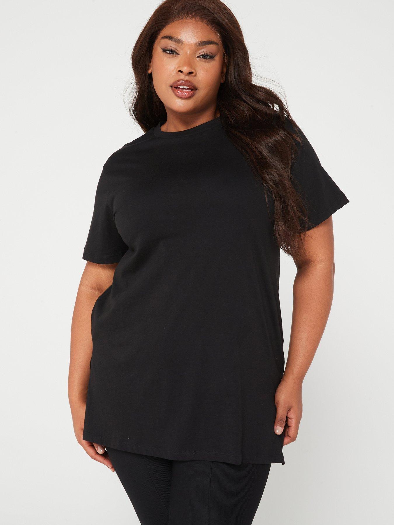 v-by-very-curve-splitnbsphem-tunic-t-shirt-blackfront