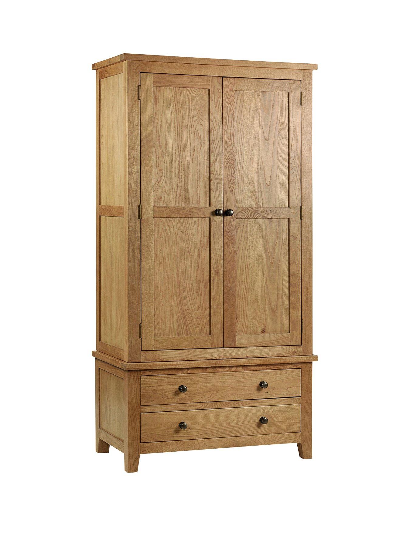 julian-bowen-marlborough-2-door-2-drawer-solid-oakoak-veneer-combination-wardrobefront