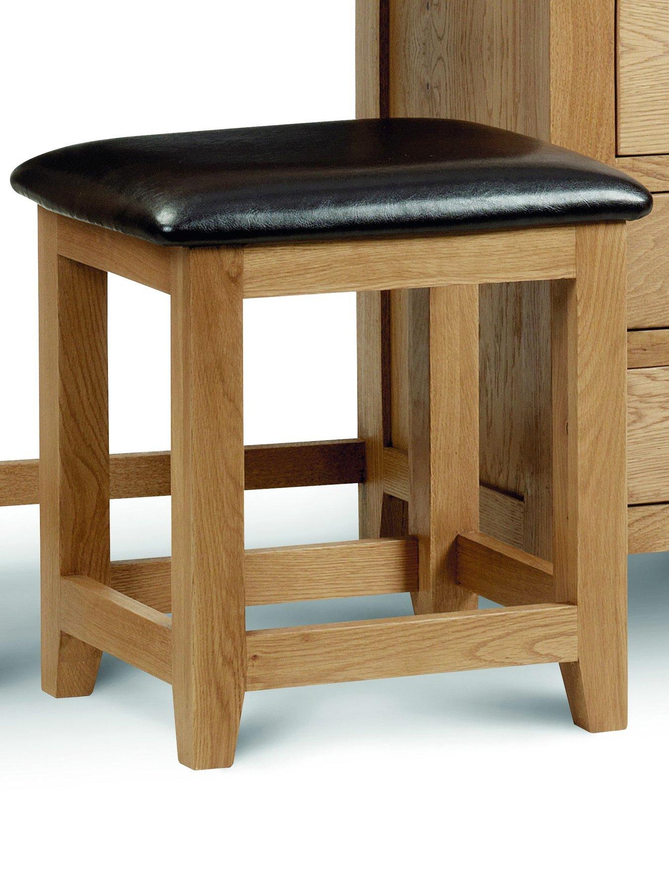 Image 2 of 3 of Julian Bowen Marlborough Ready Assembled&nbsp;Solid Oak/Oak Veneer Single Pedestal Dressing Table and Stool Set
