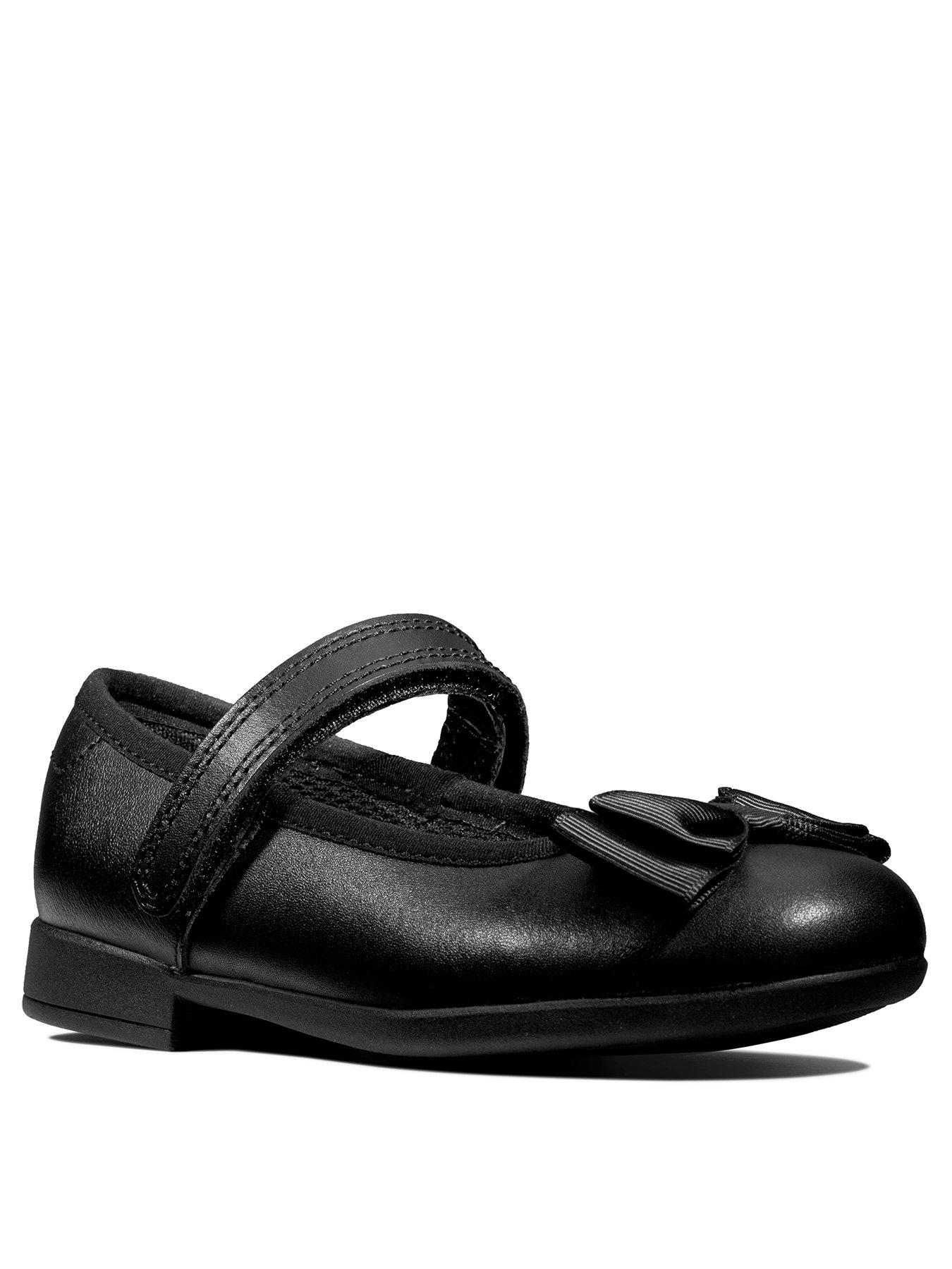 Image 1 of 7 of Clarks Scala Tap Bow School Shoes - Black Leather