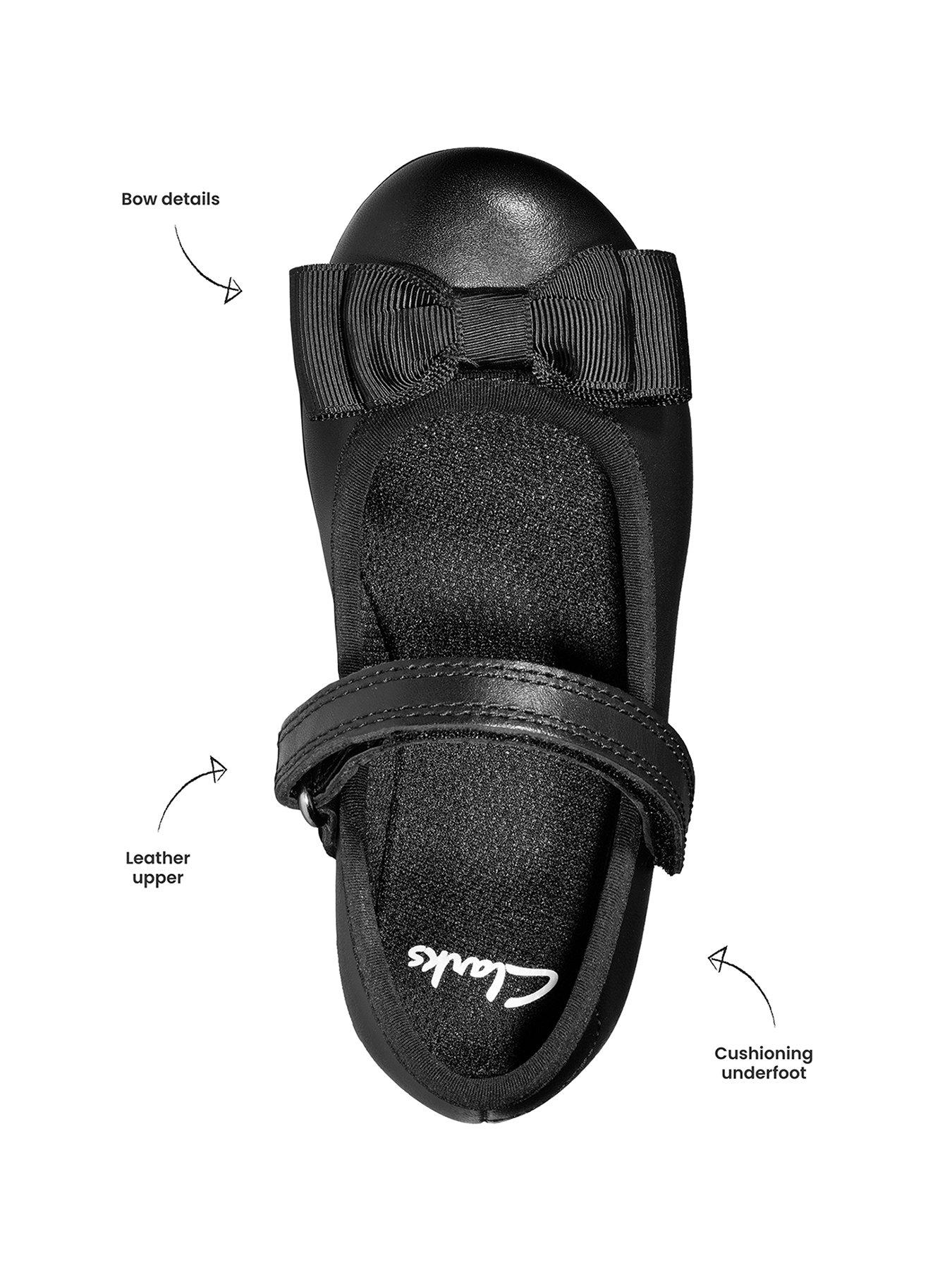 Image 4 of 7 of Clarks Scala Tap Bow School Shoes - Black Leather