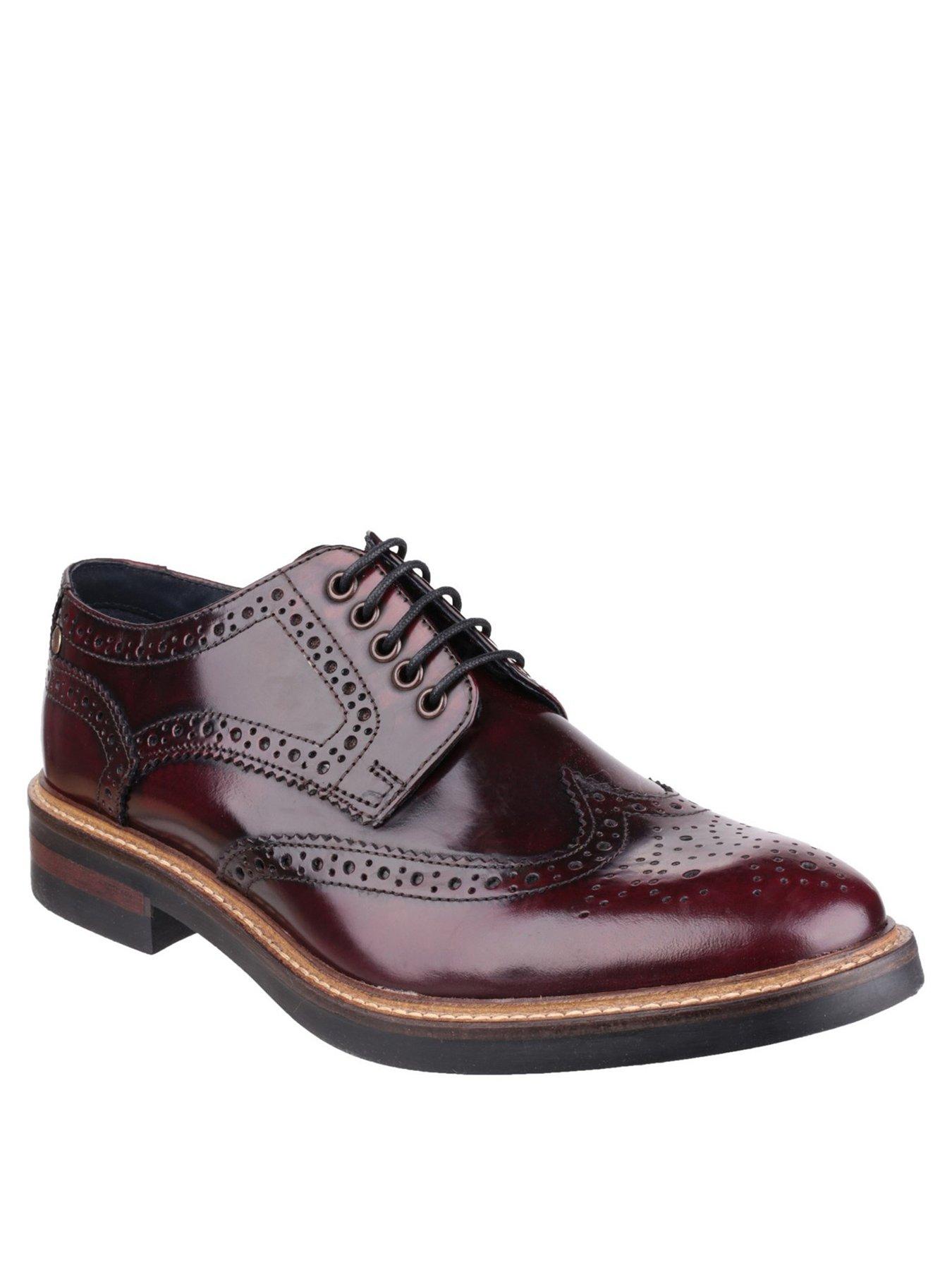 Image 1 of 5 of Base London Woburn Brogue Shoe - Red