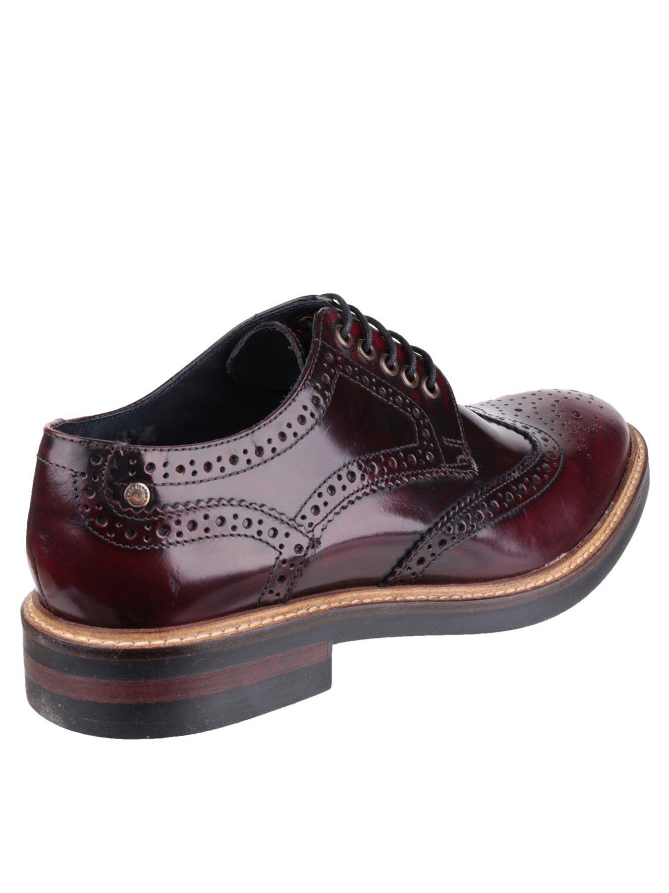 Image 2 of 5 of Base London Woburn Brogue Shoe - Red