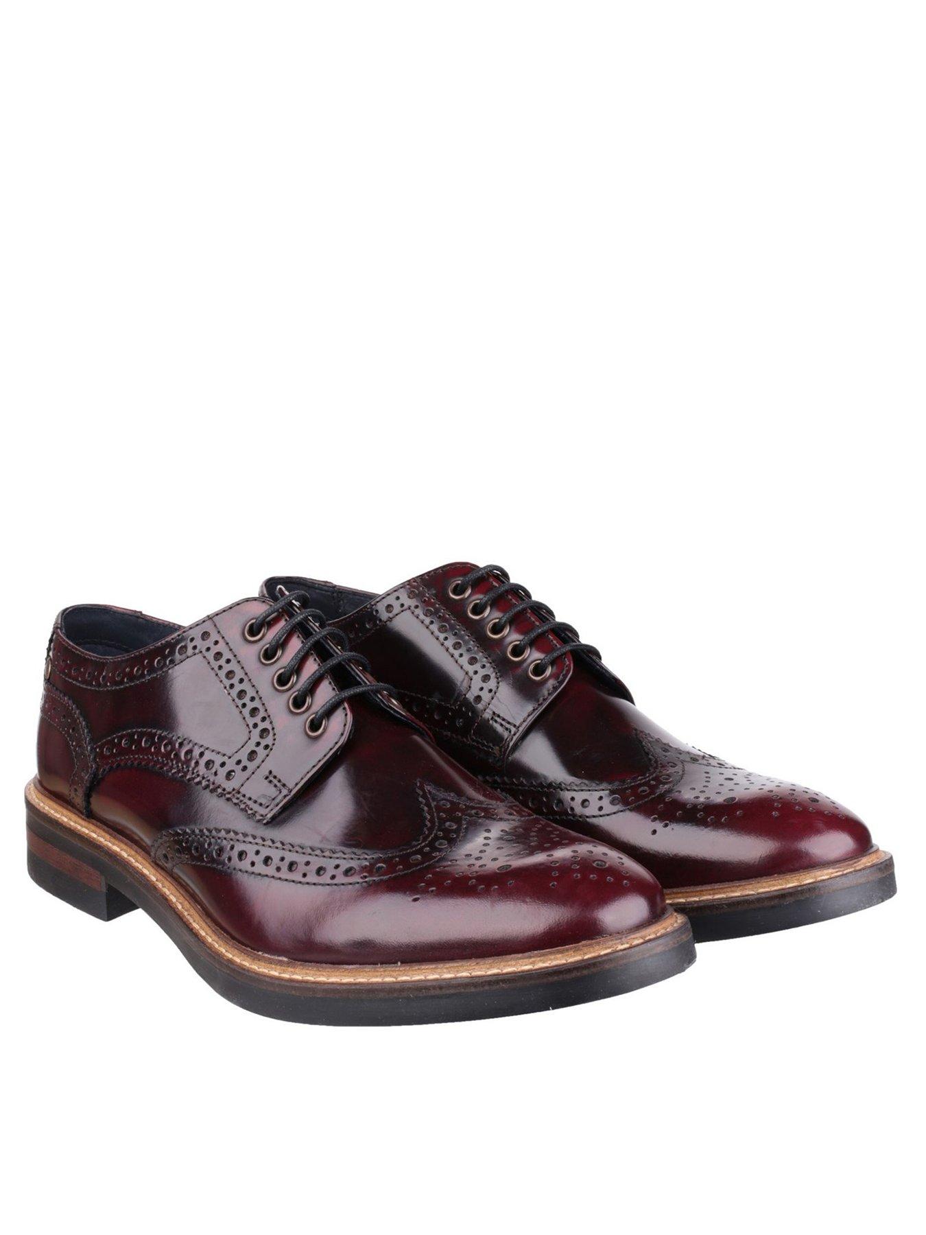Image 3 of 5 of Base London Woburn Brogue Shoe - Red