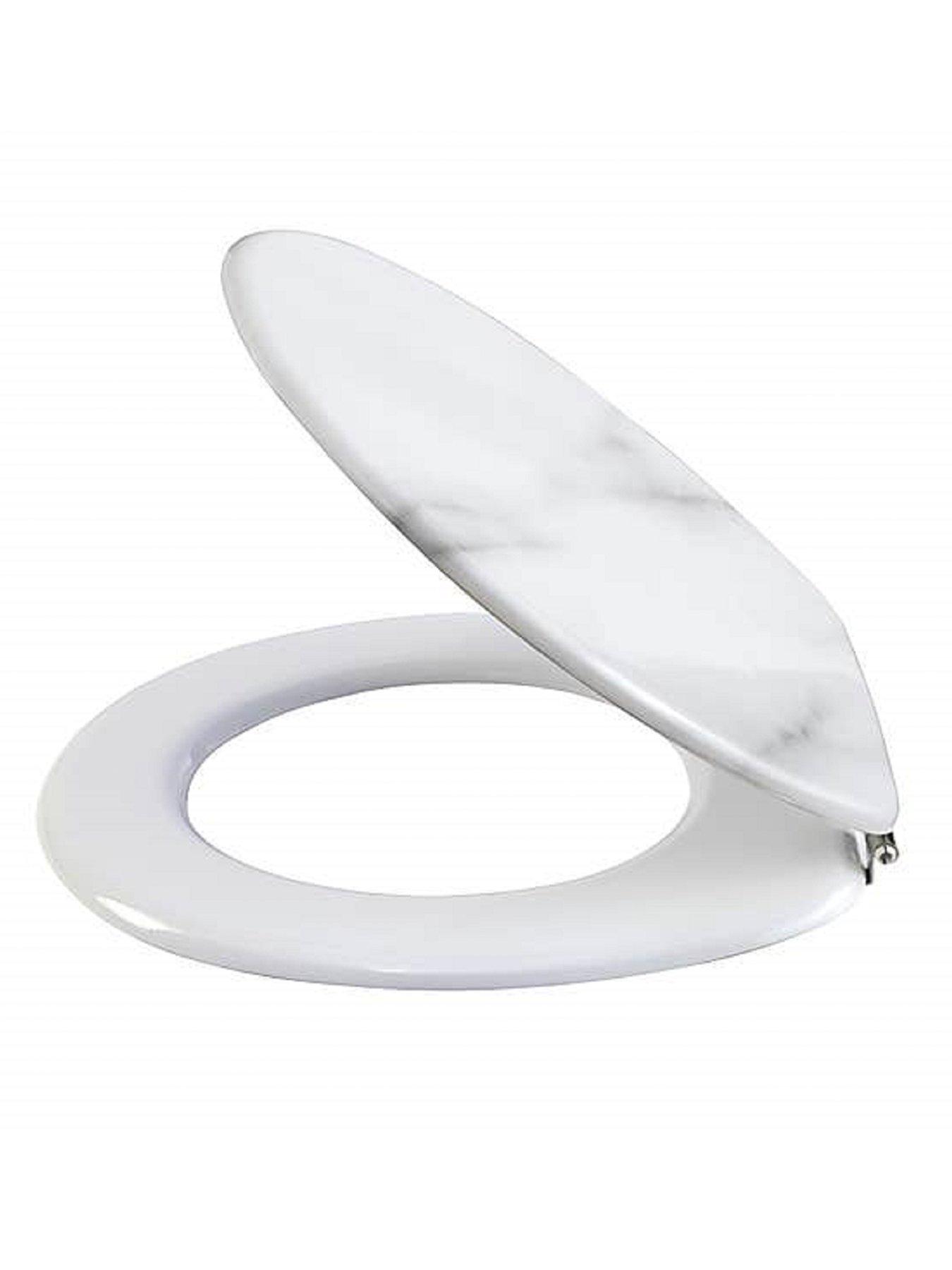Image 3 of 4 of AQUALONA Marble Effect Hardwearing&nbsp;Wooden Toilet Seat
