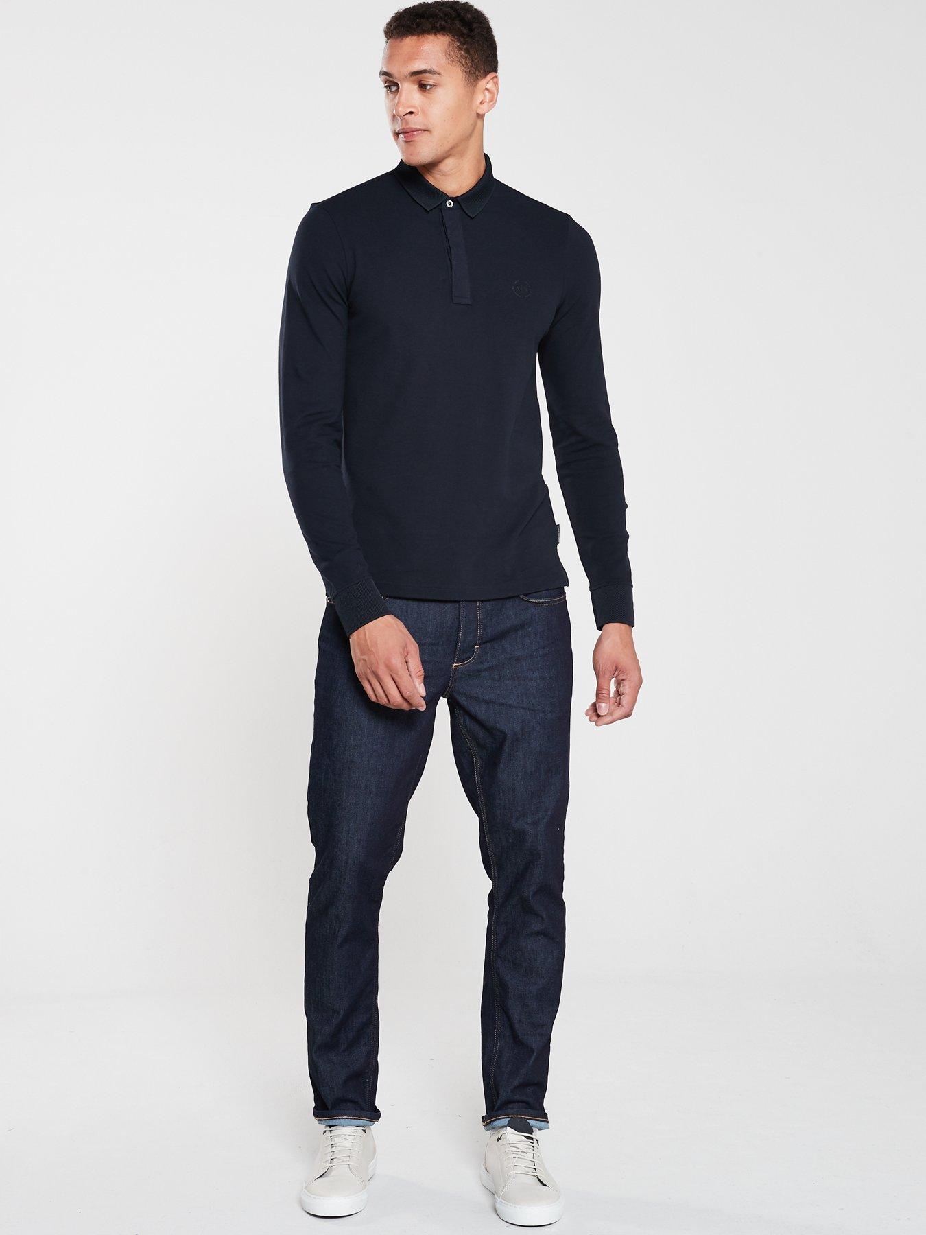 armani-exchange-armani-exchange-long-sleeve-slim-fit-polo-shirt-navyback