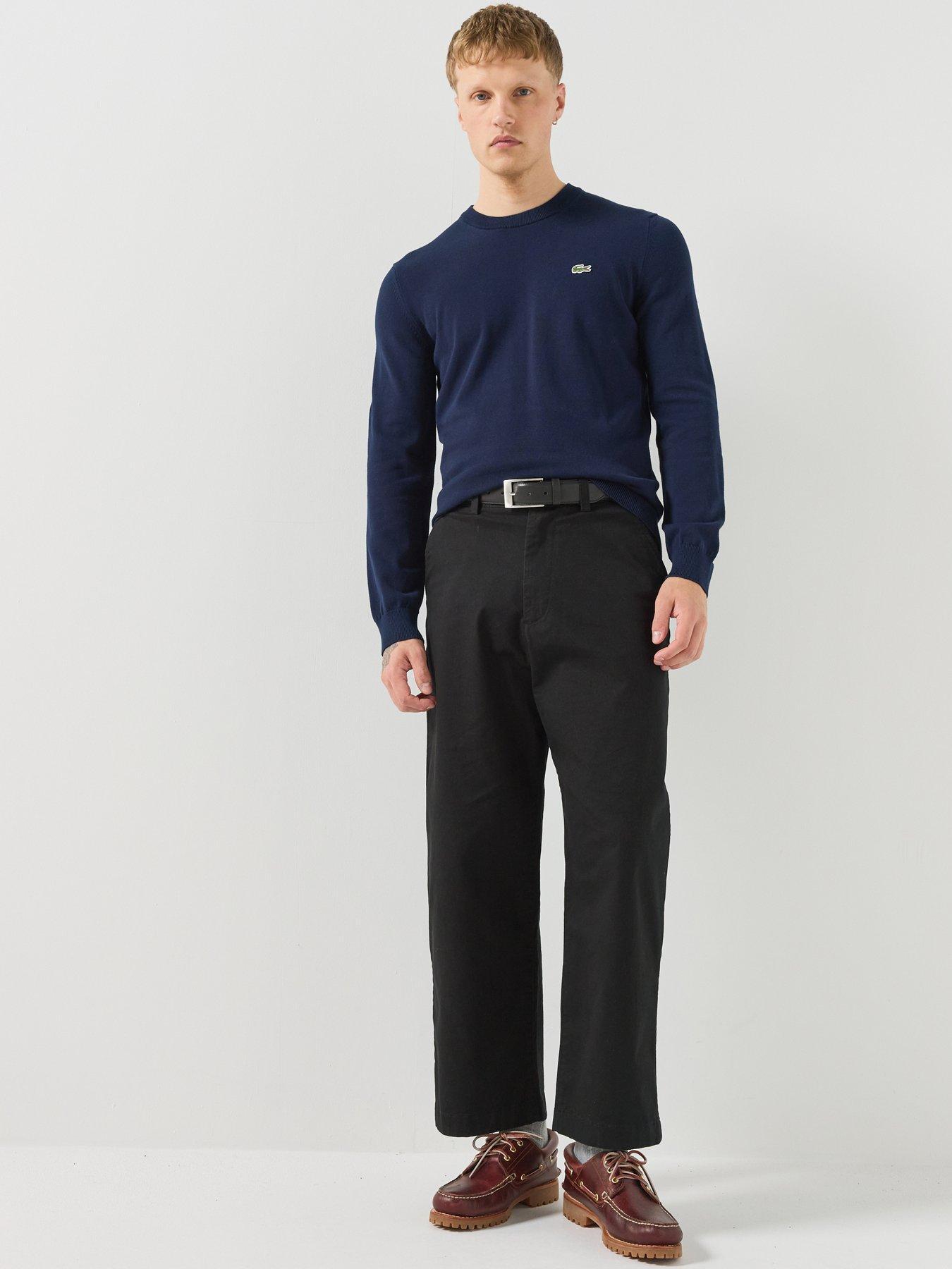 Image 3 of 6 of Lacoste Lacoste Crew Neck Knitted Logo Jumper - Navy