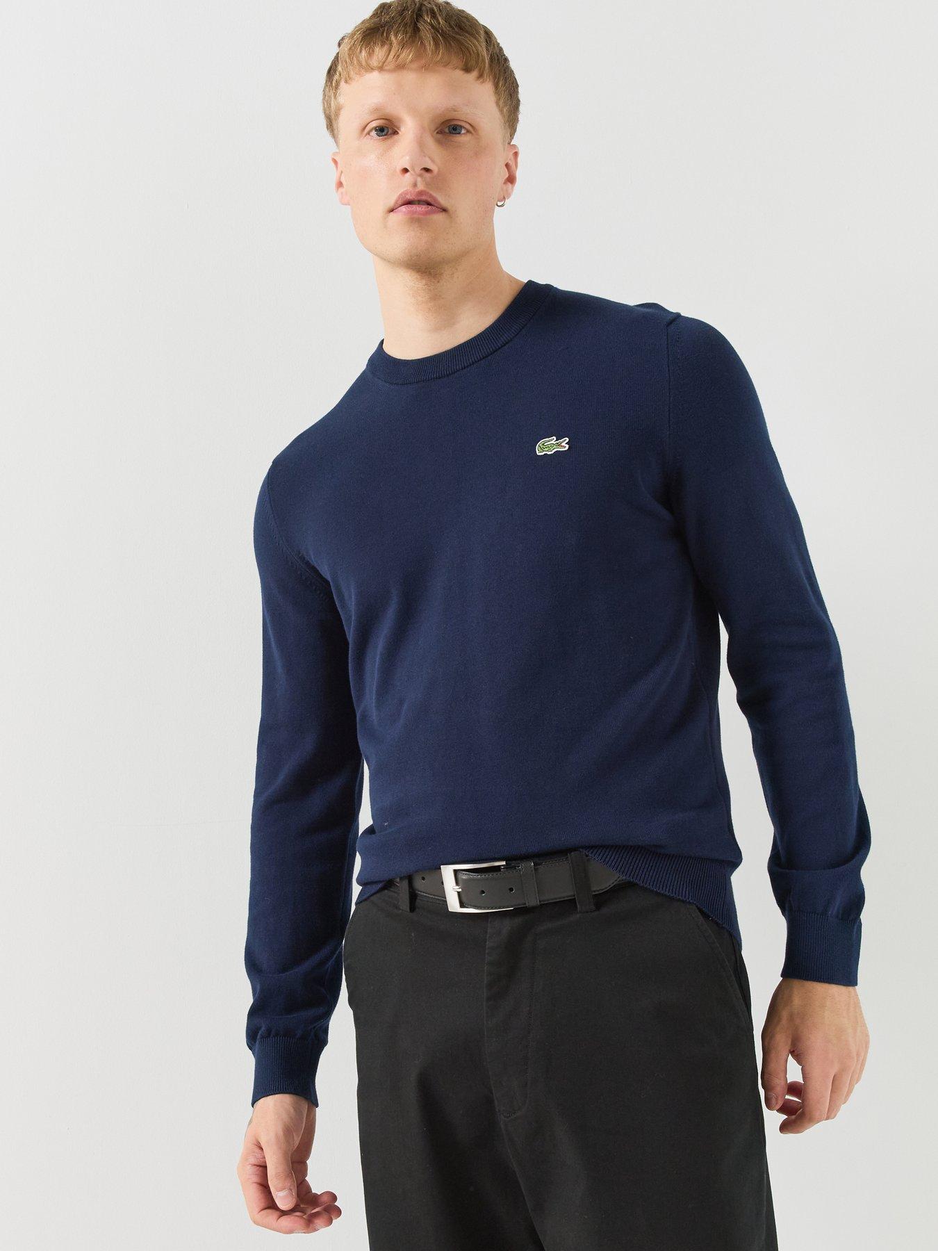 Image 5 of 6 of Lacoste Lacoste Crew Neck Knitted Logo Jumper - Navy
