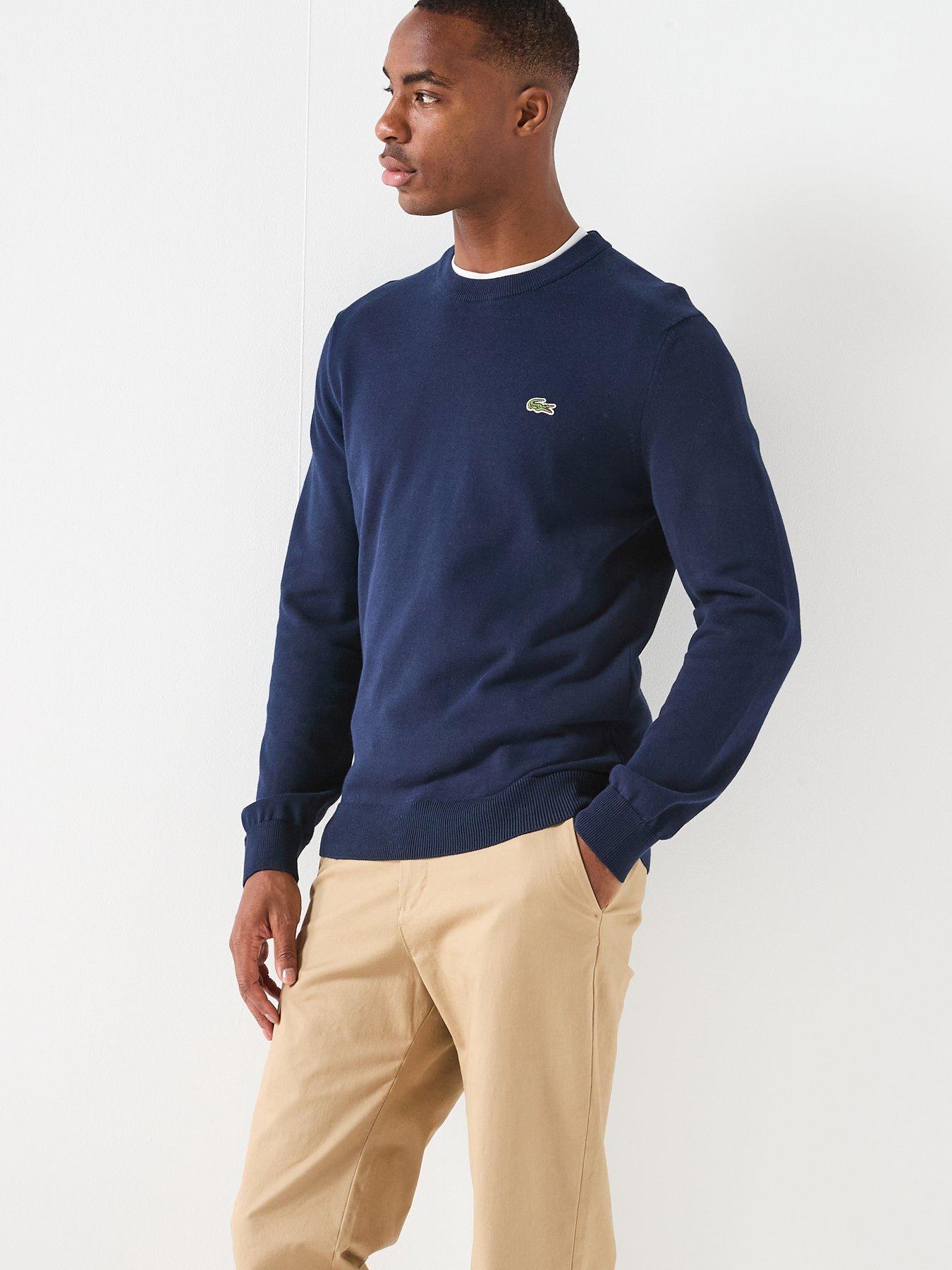 Image 6 of 6 of Lacoste Lacoste Crew Neck Knitted Logo Jumper - Navy