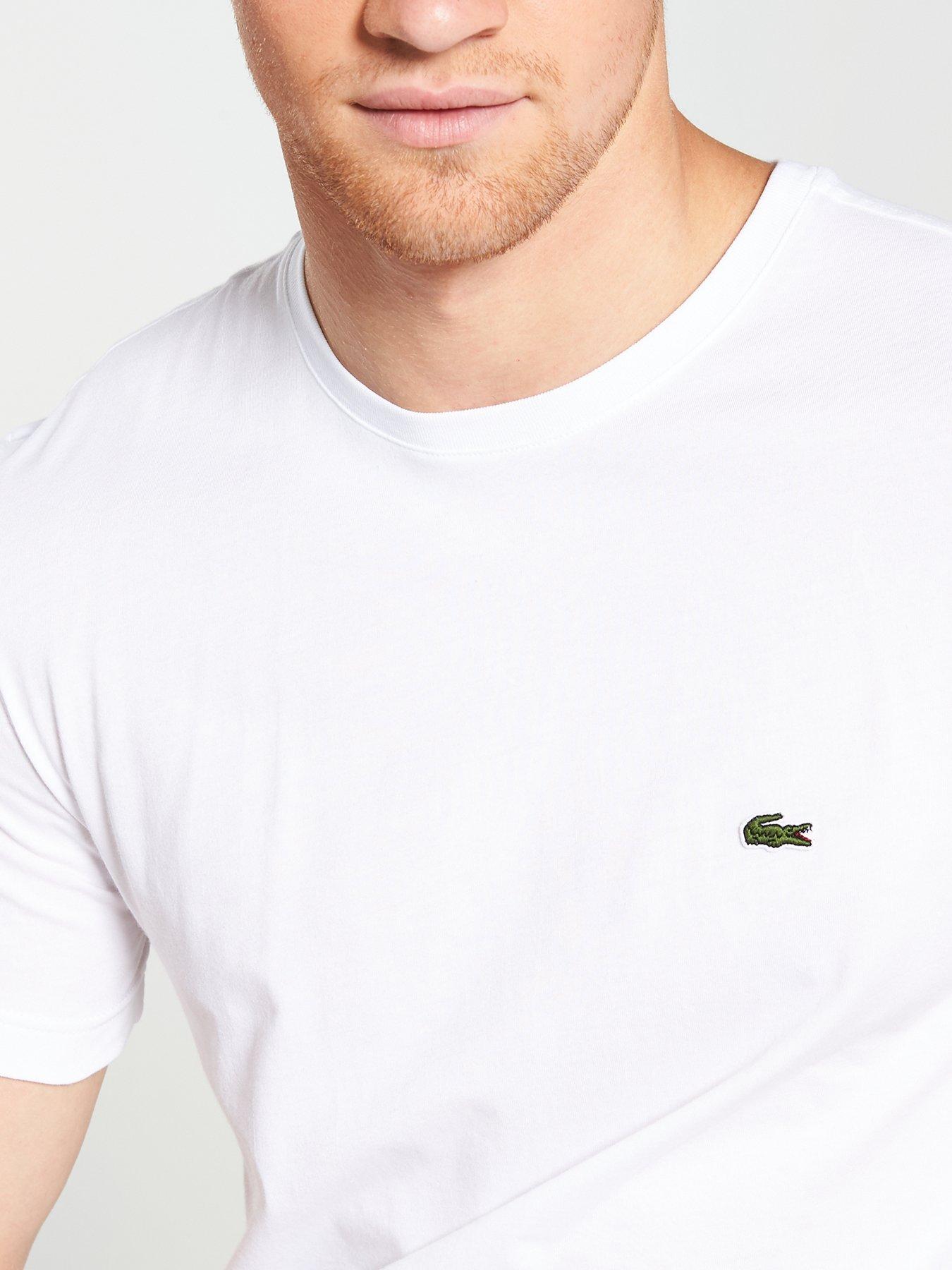 Image 4 of 4 of Lacoste Cotton Small Logo T Shirt - White