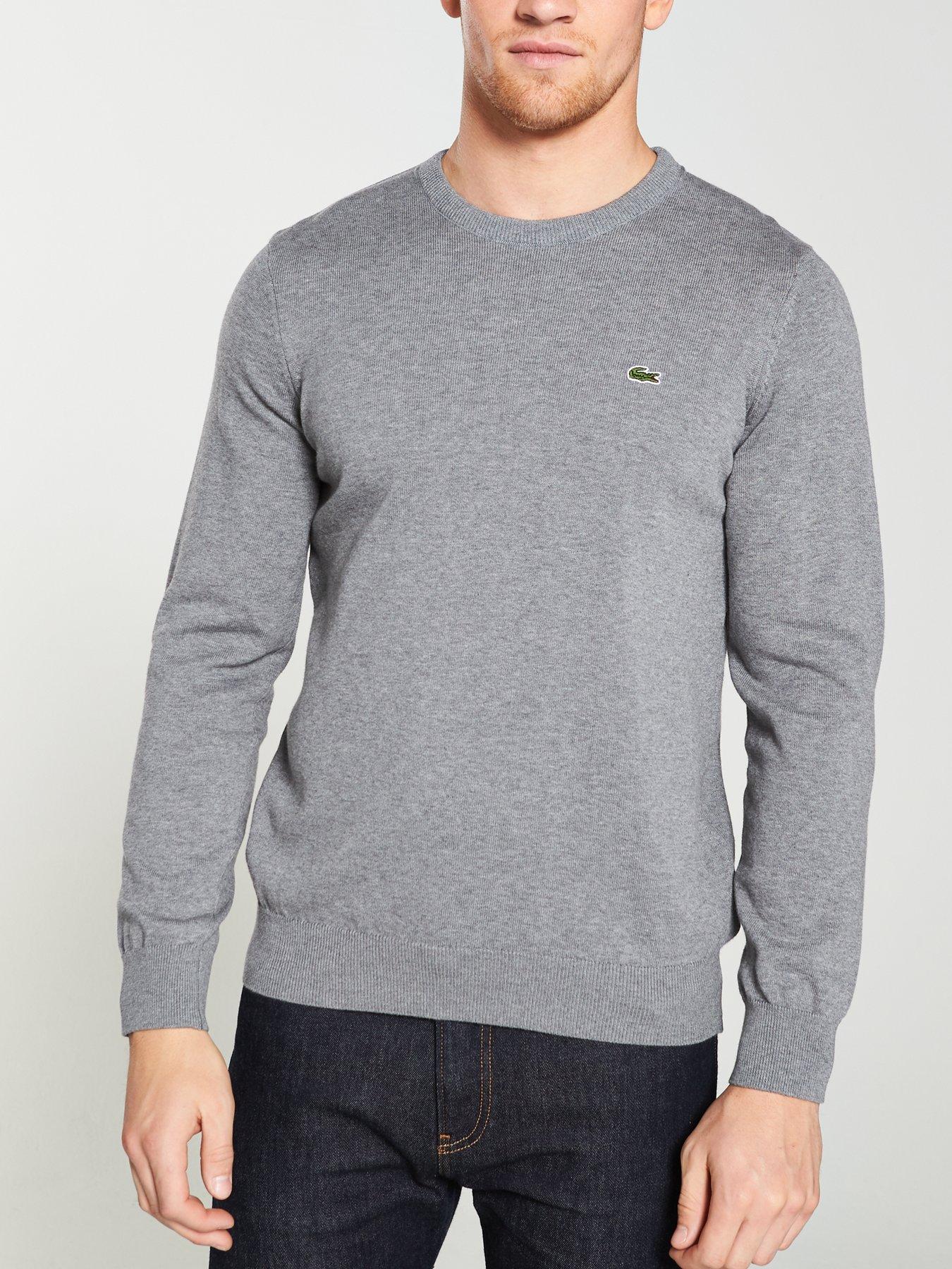 Image 1 of 4 of Lacoste Sportswear Crew Knit Jumper - Grey