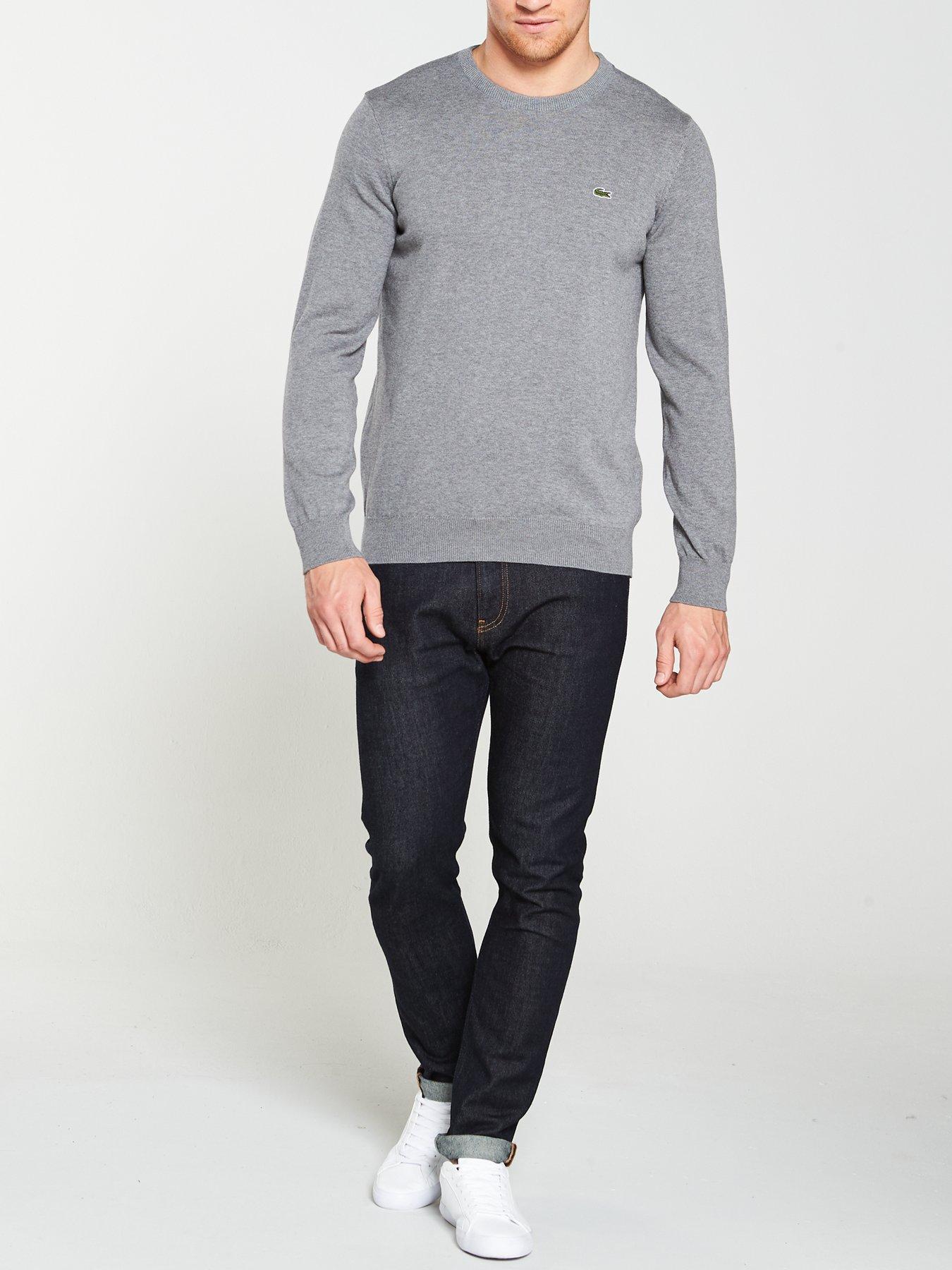 Image 3 of 4 of Lacoste Sportswear Crew Knit Jumper - Grey