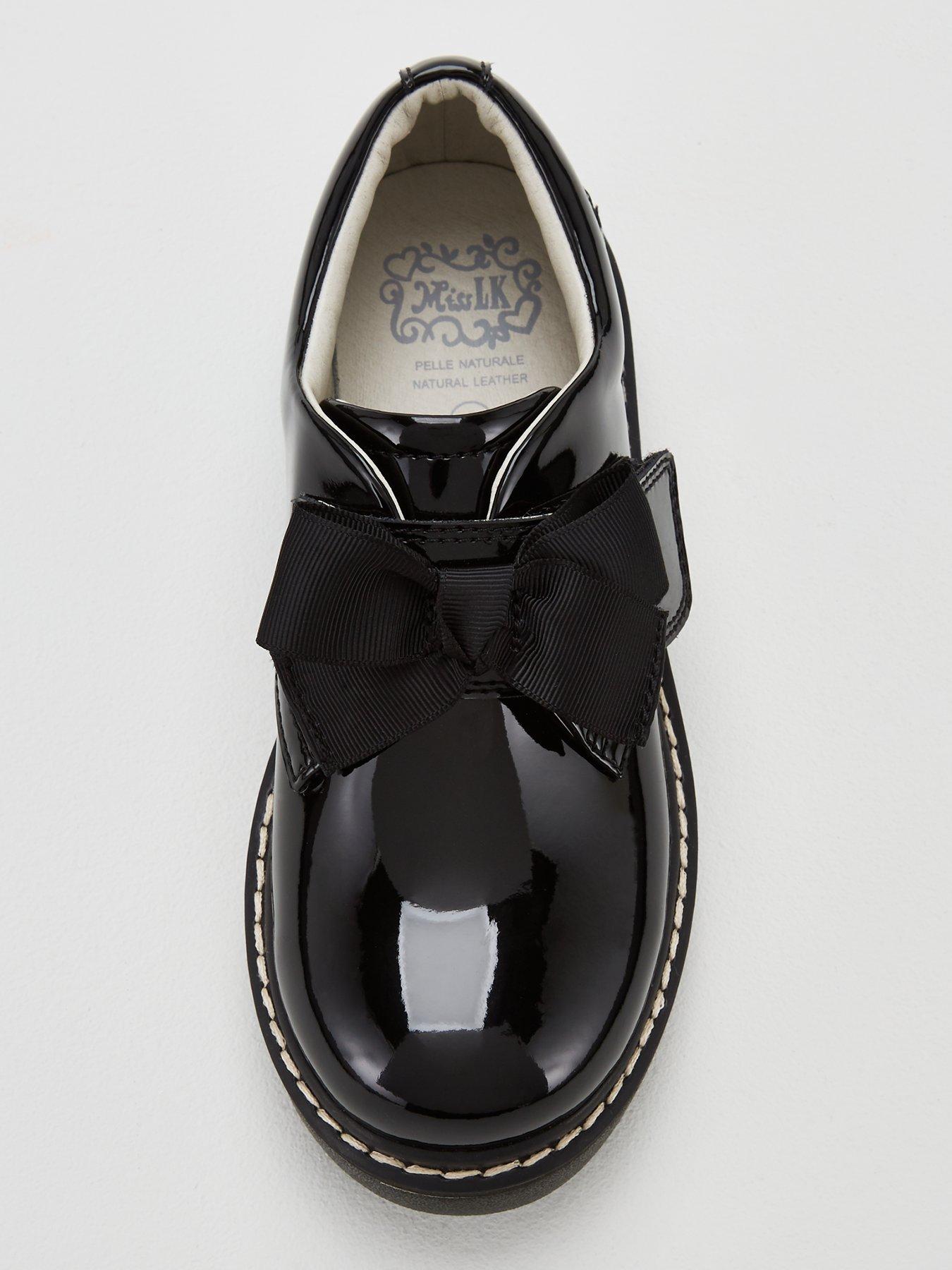 Lelli kelly black best sale irene bow shoes junior