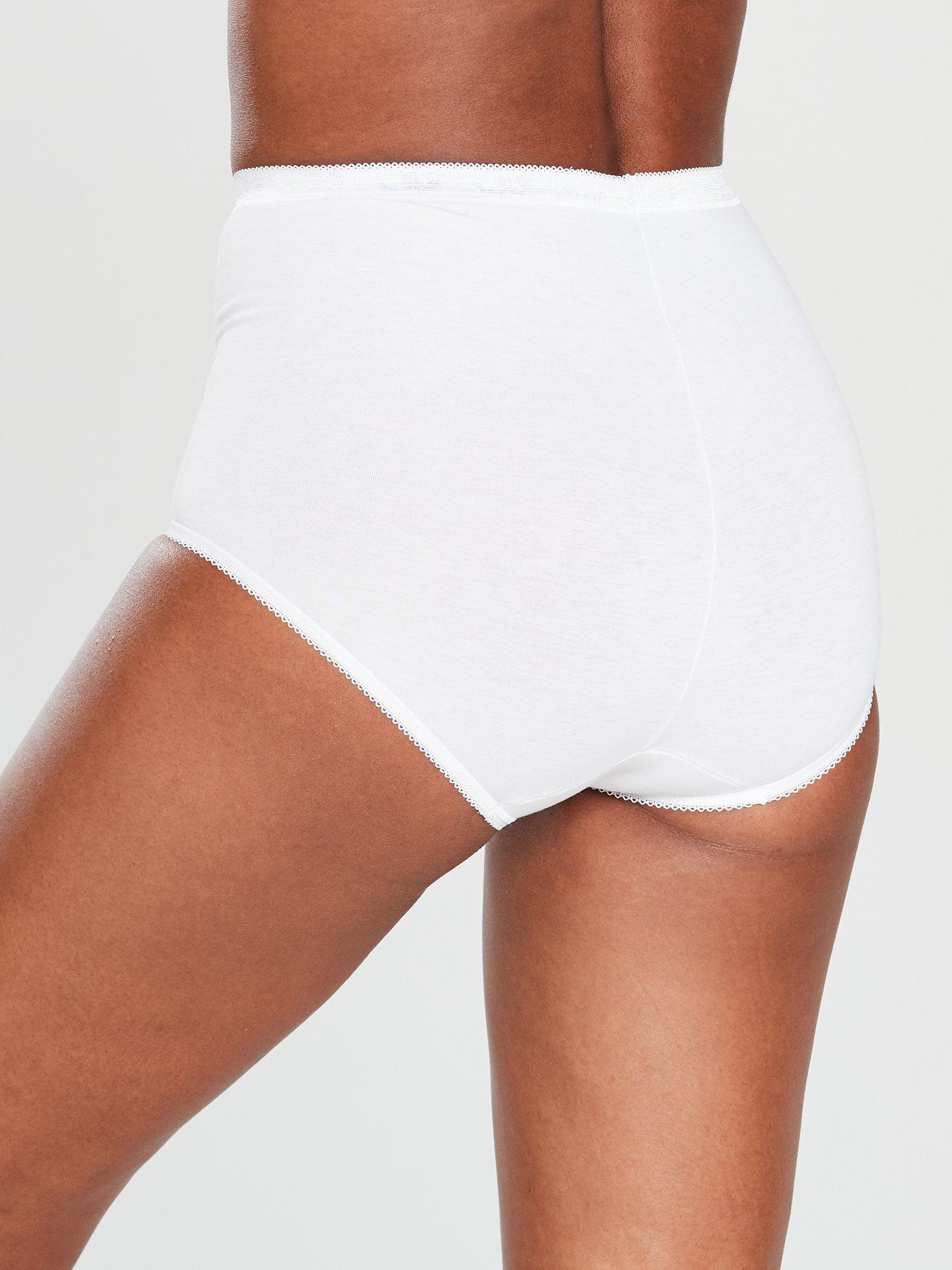 Image 3 of 3 of Sloggi Womens 6 Pack High Rise Full Coverage Maxi Briefs - White