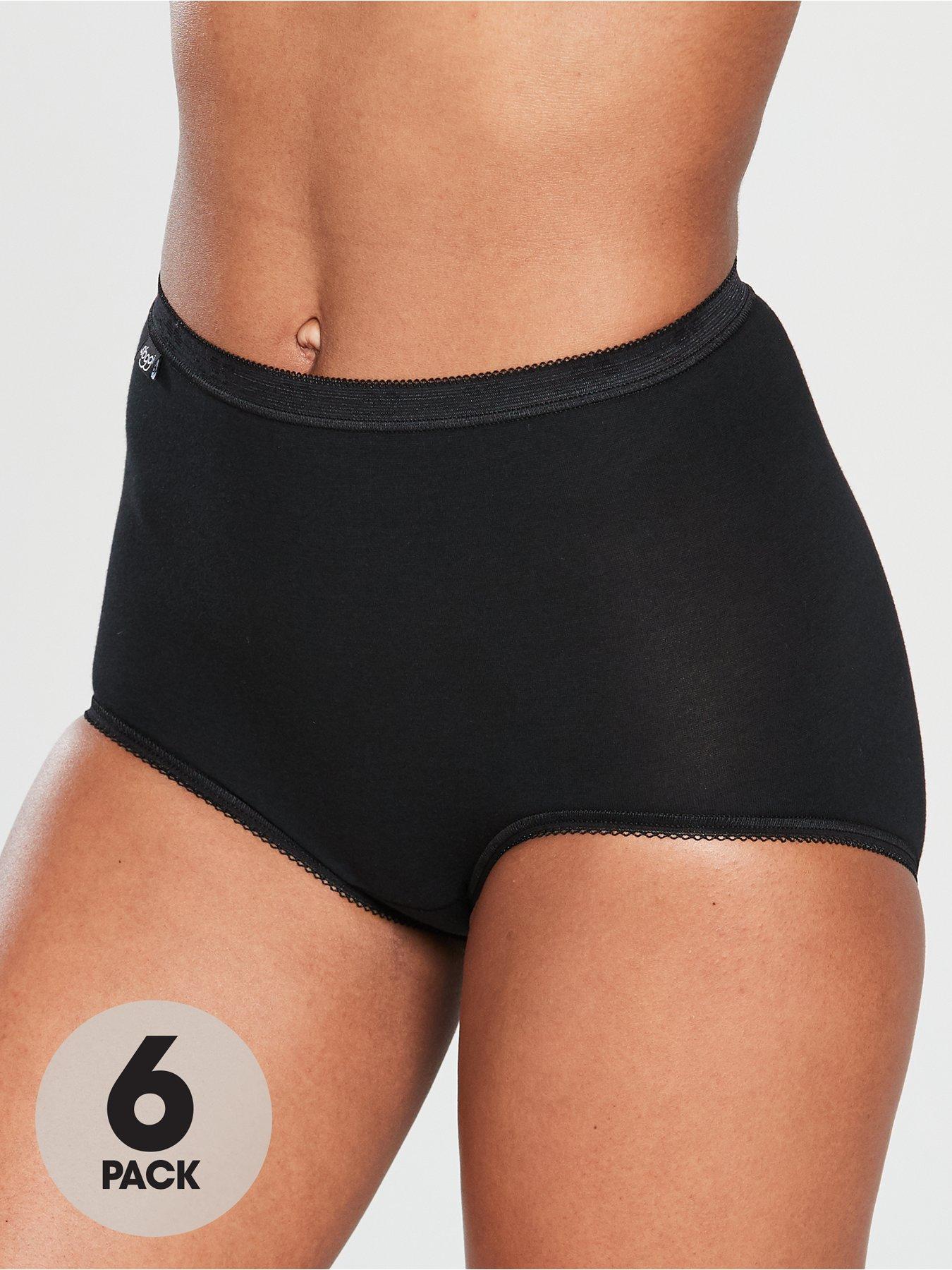 Sloggi 6 Pack Maxi Briefs - Black