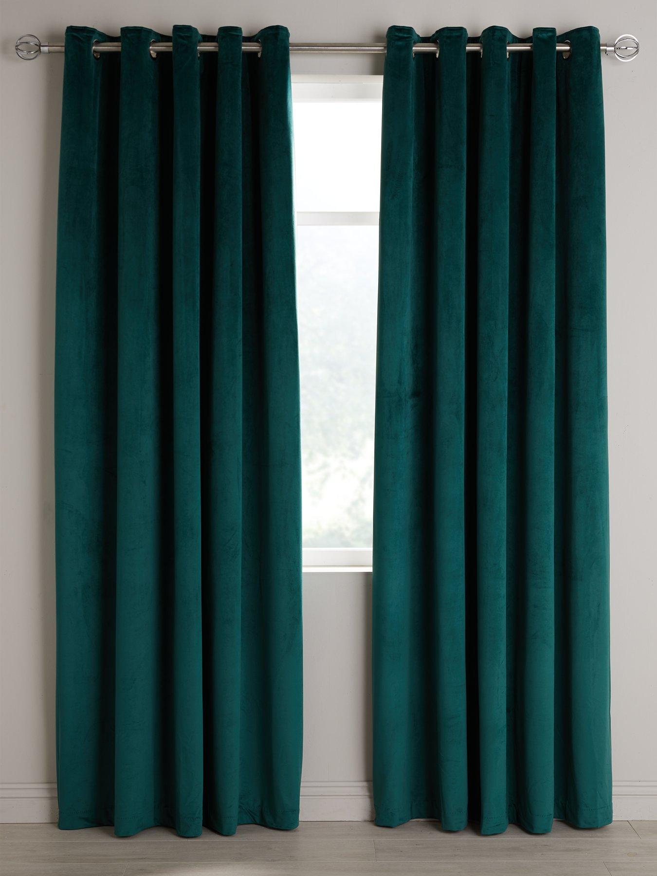 undefined Thermal Velour Eyelet Lined Curtains