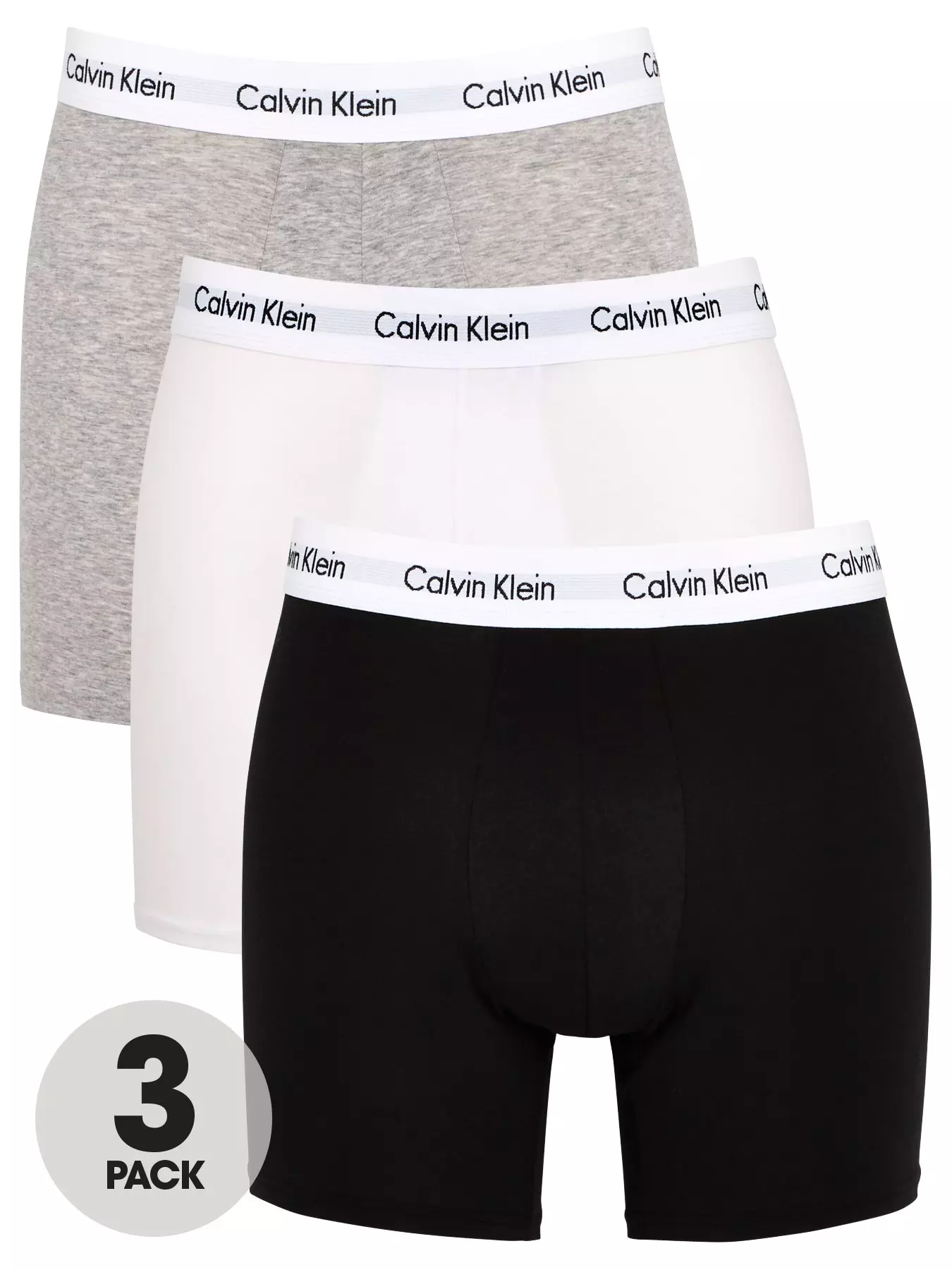 Calvin Klein Men's Modern Cotton Stretch Naturals 3-Pack Boxer Brief,  Multi, Lg 