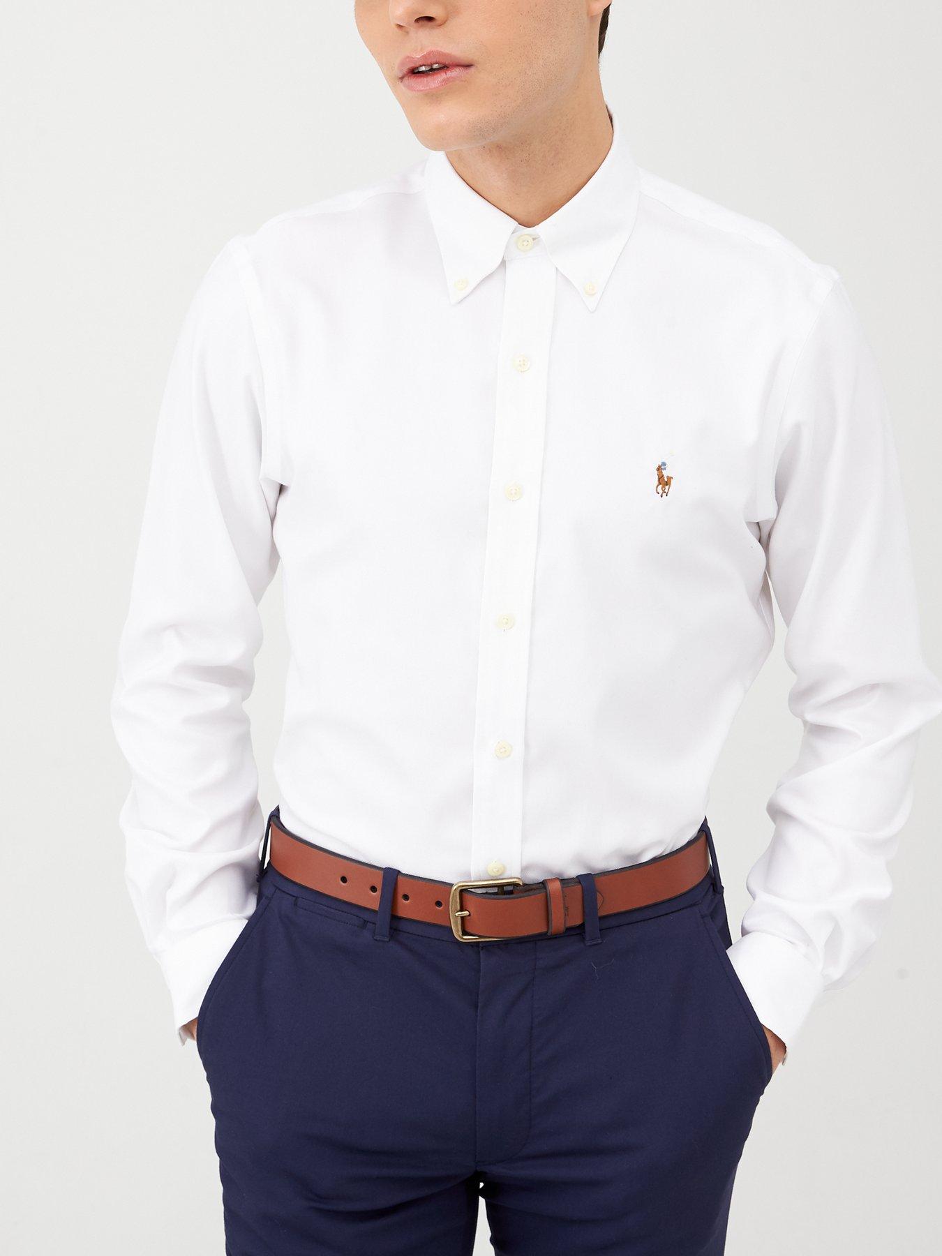 Mens ralph lauren 2024 white oxford shirt