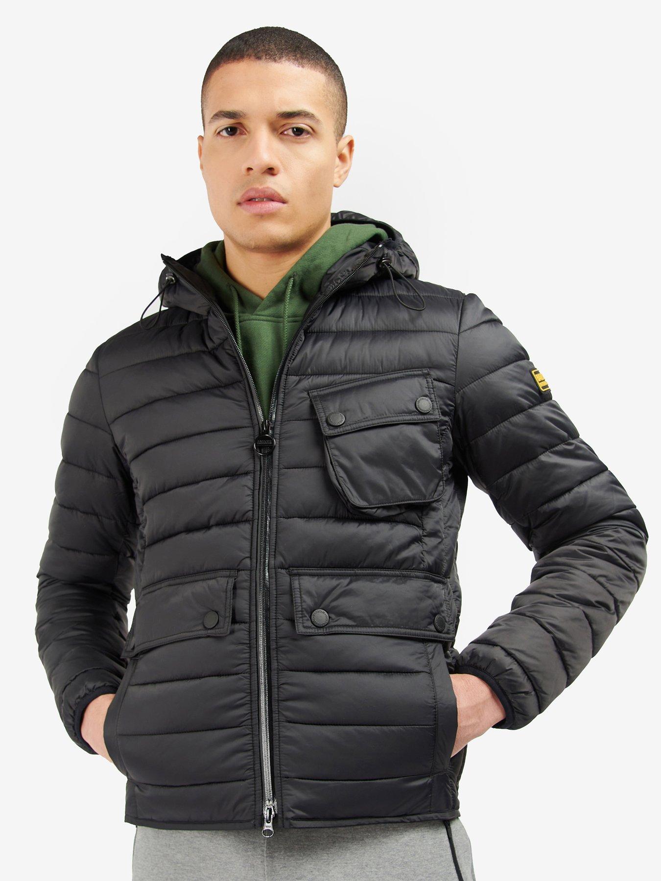 Barbour ouston hooded quilted jacket navy online