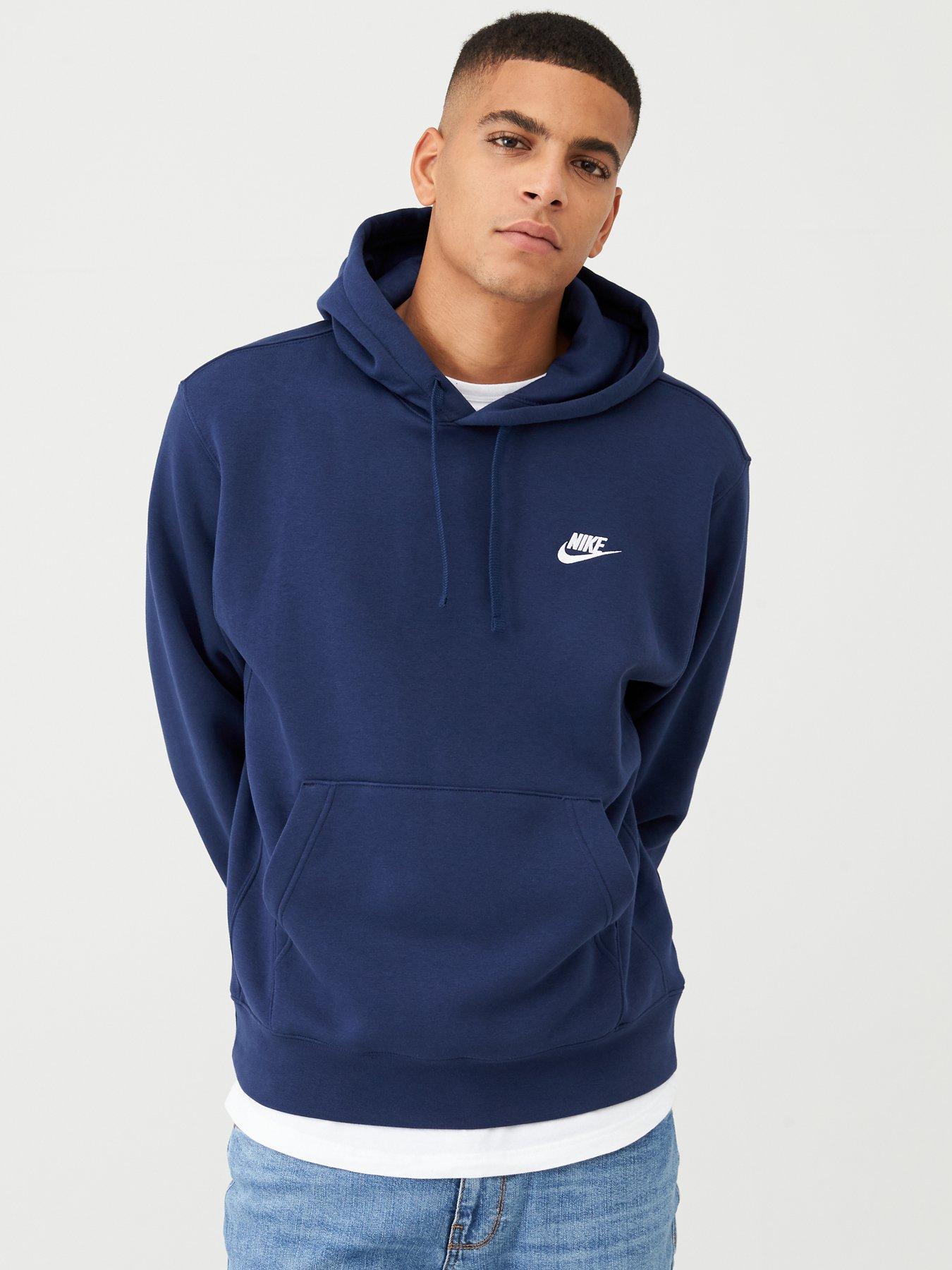 Nike club fleece hoodie on sale navy