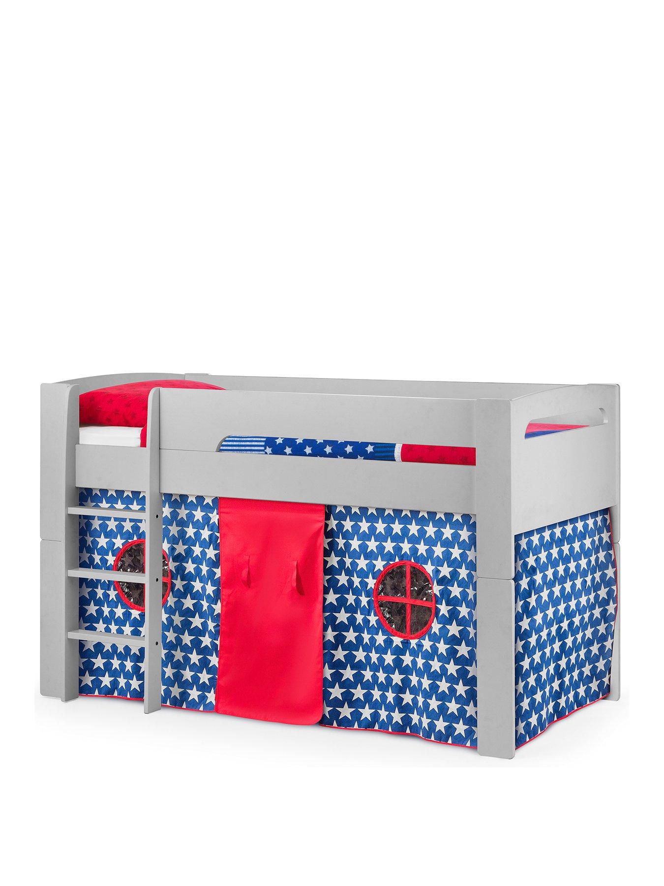 Image 2 of 4 of Julian Bowen Nova Grey Midsleeper Bed with Blue Star Tent