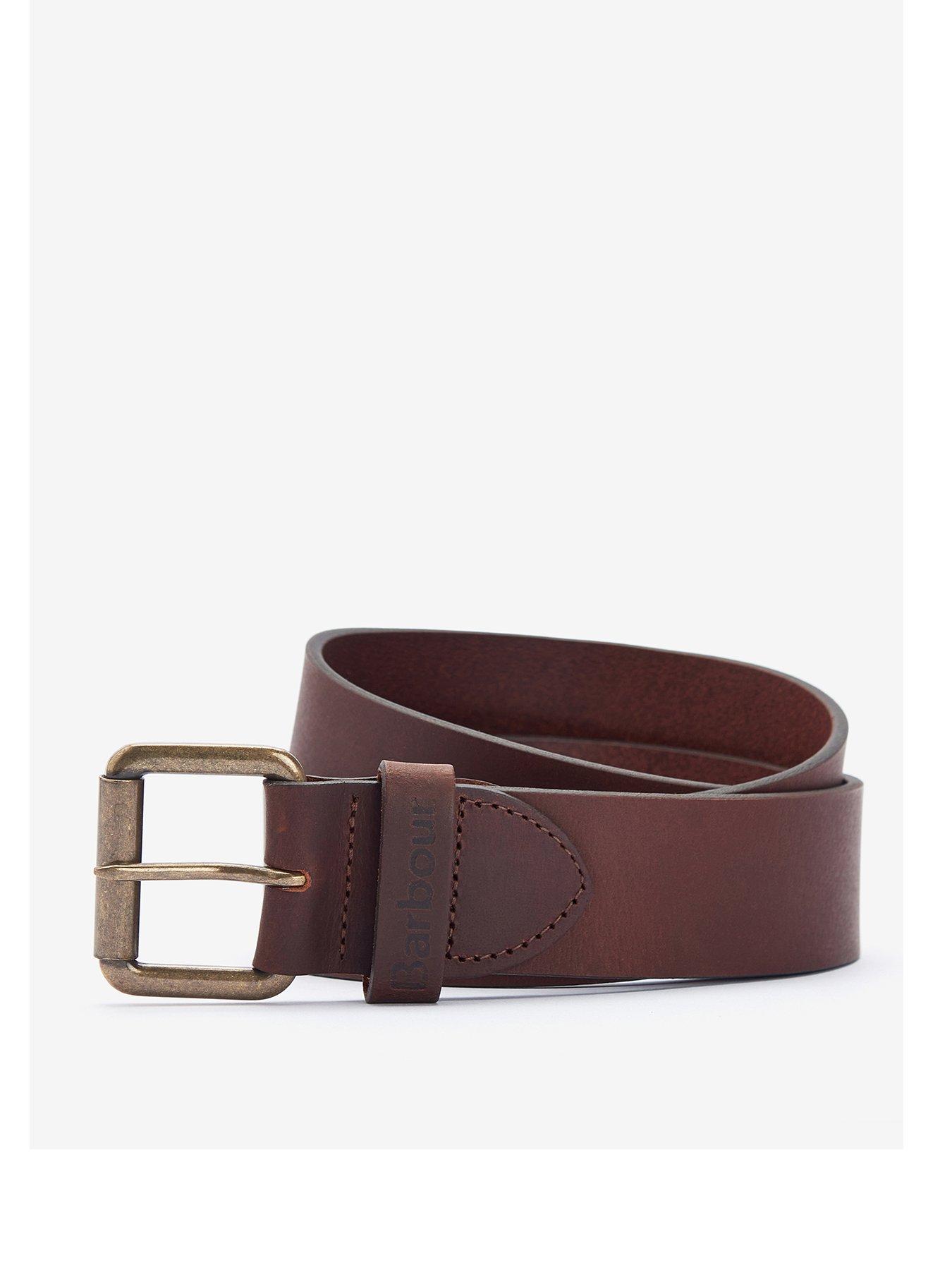 Barbour brown store leather belt