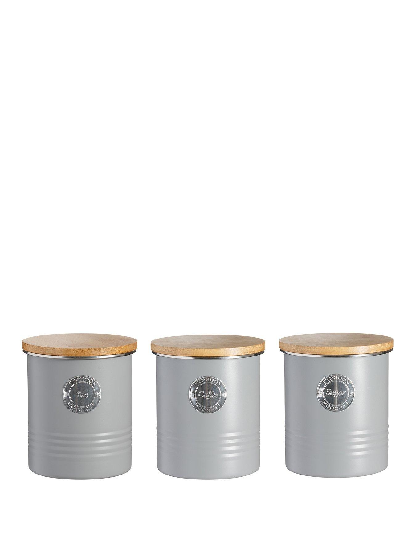Image 1 of 6 of Typhoon Living Tea, Coffee and Sugar Storage Canisters &ndash; Grey