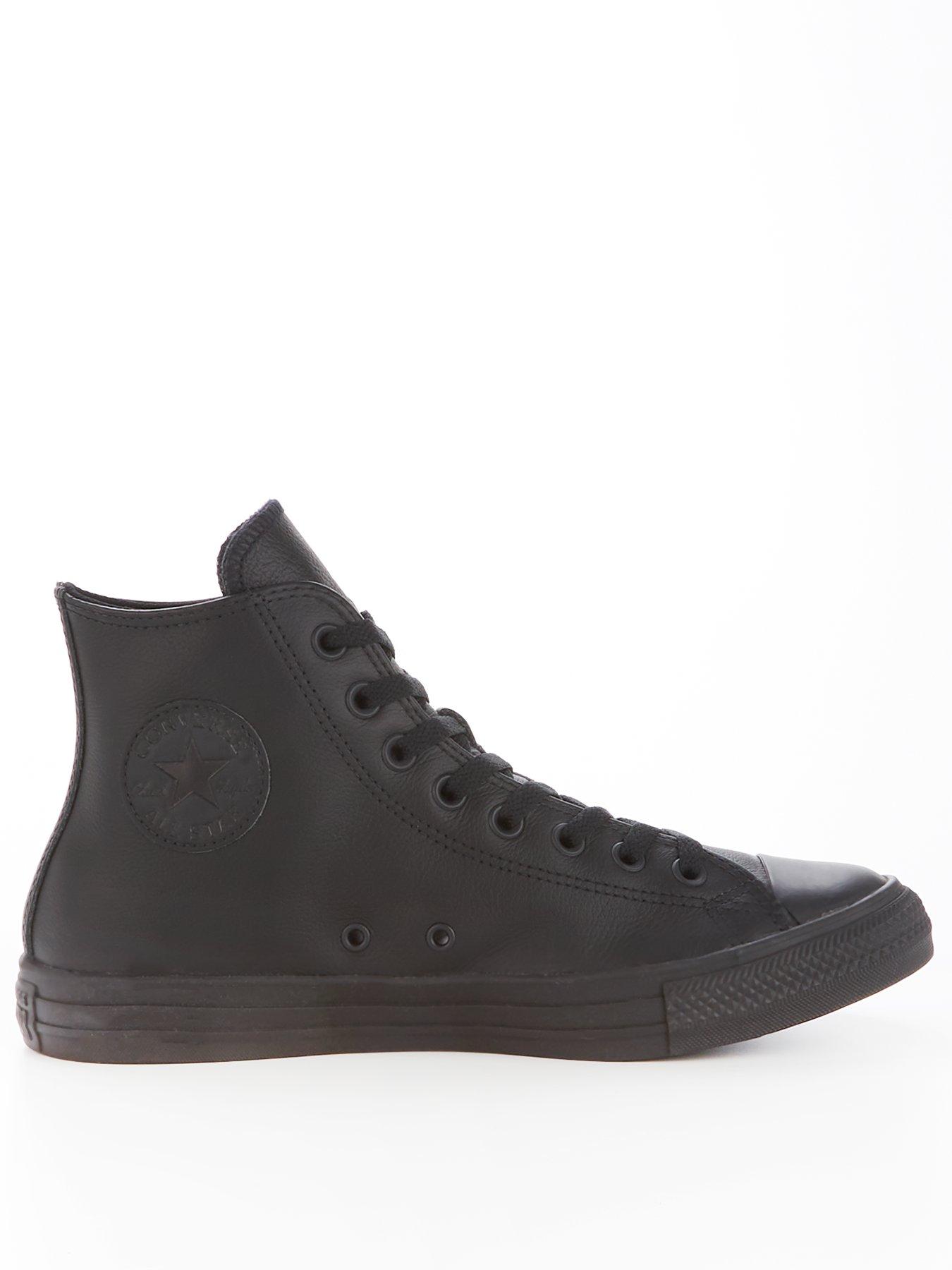 Mens leather clearance hi top trainers