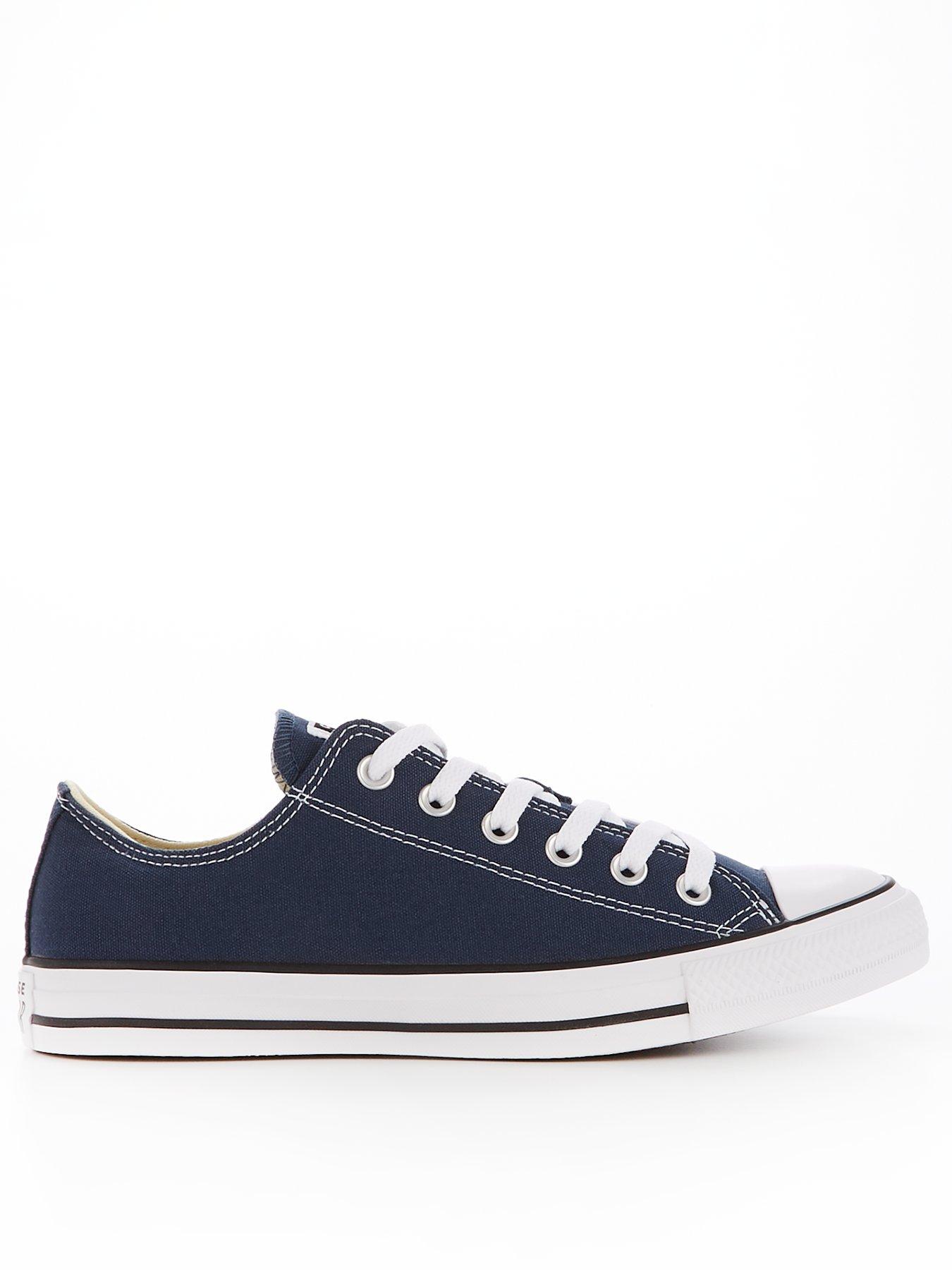 Navy blue store low converse