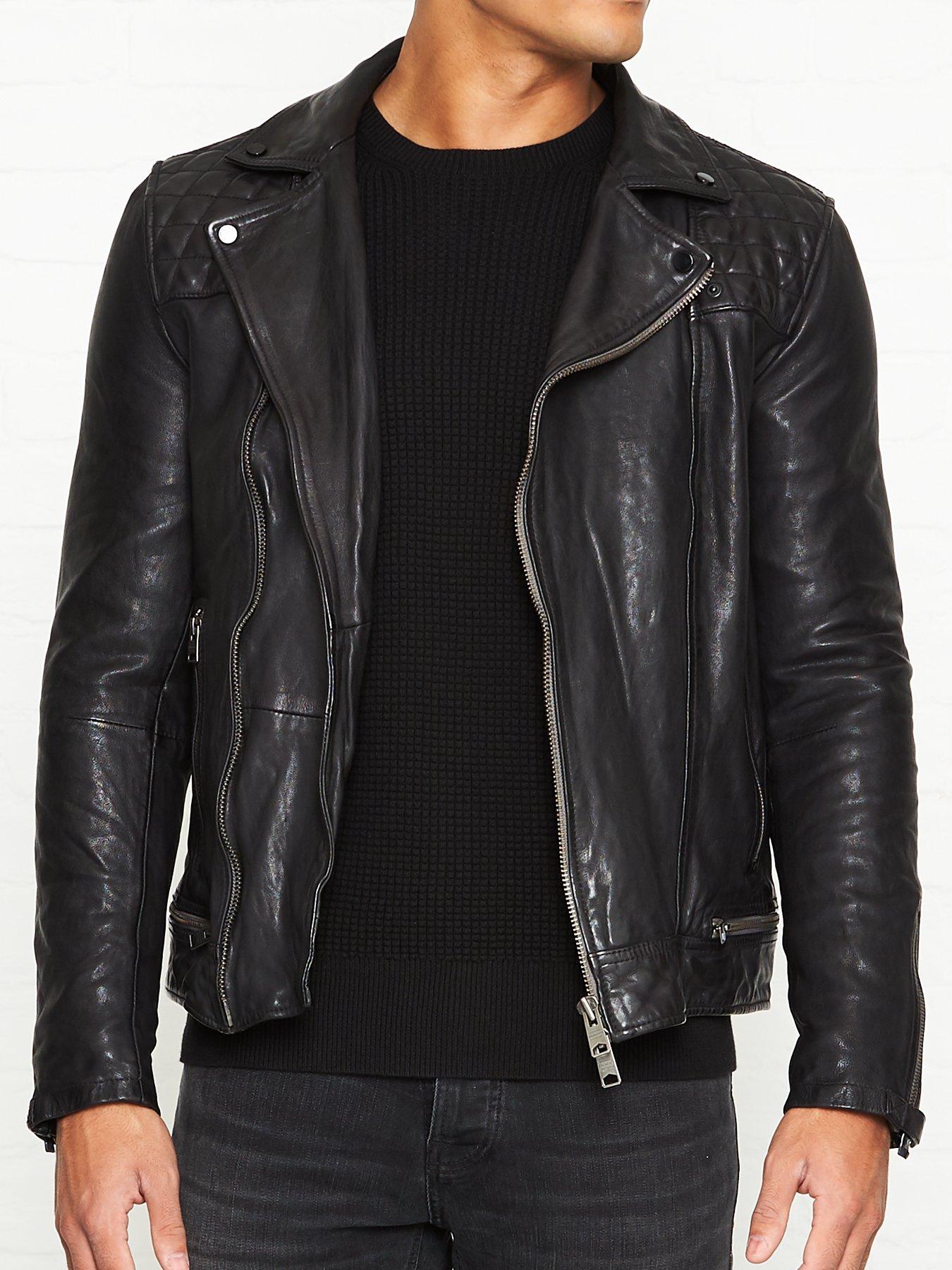 AllSaints Conroy Biker Jacket - Navy
