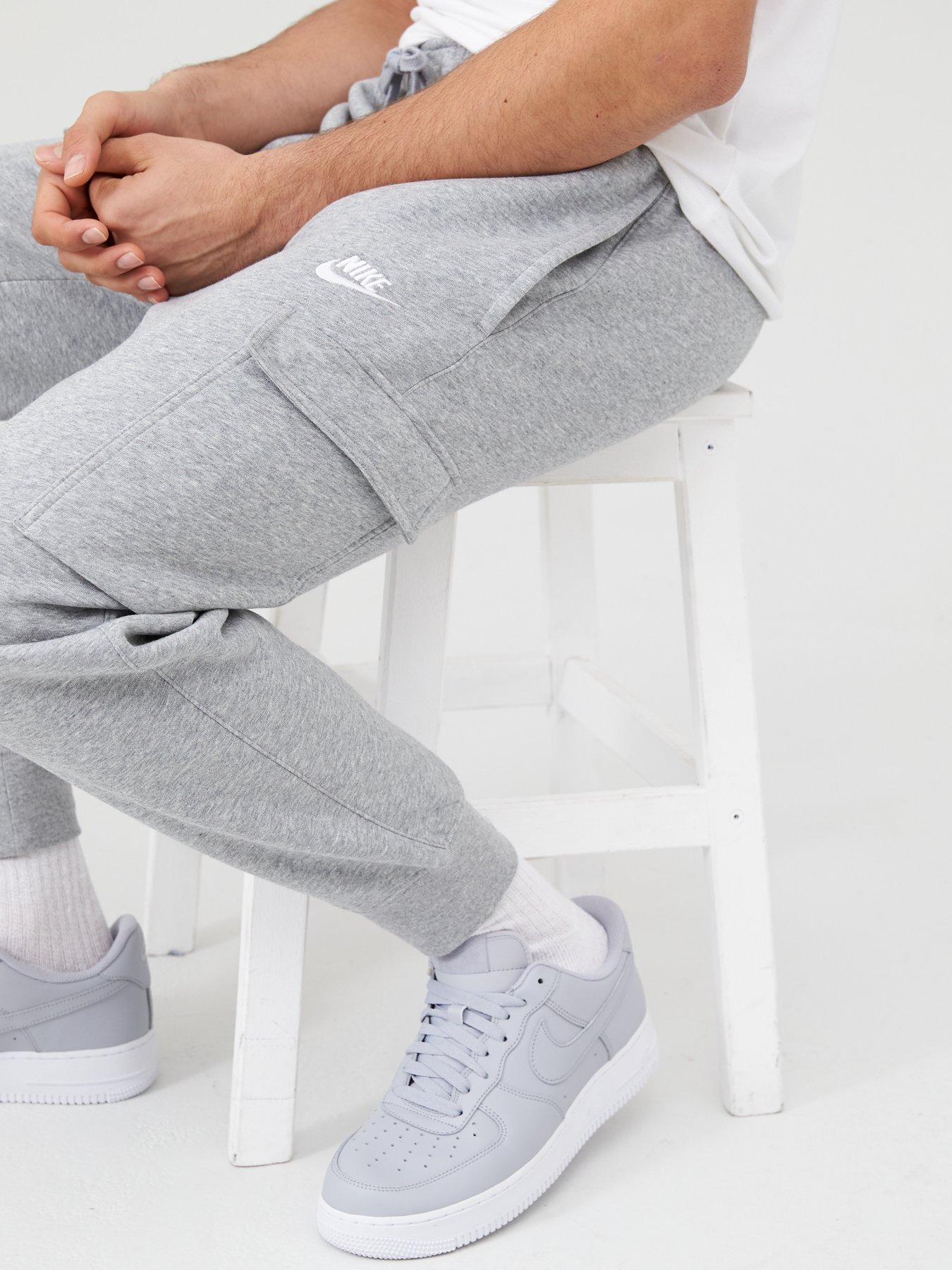 Nike Club cuffed cargo sweatpants in dark gray