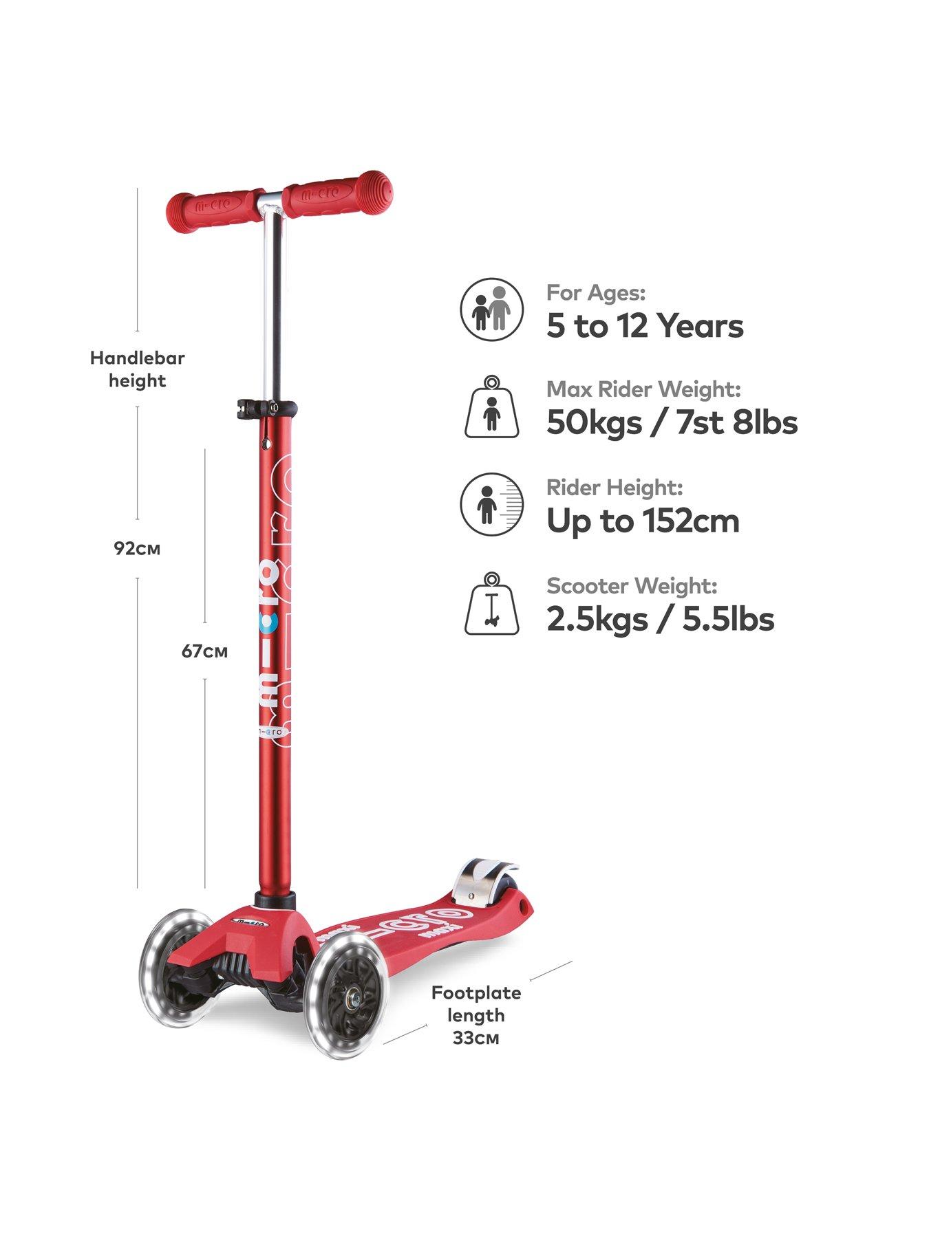 Image 2 of 6 of Micro Scooter Maxi Deluxe LED Red Scooter