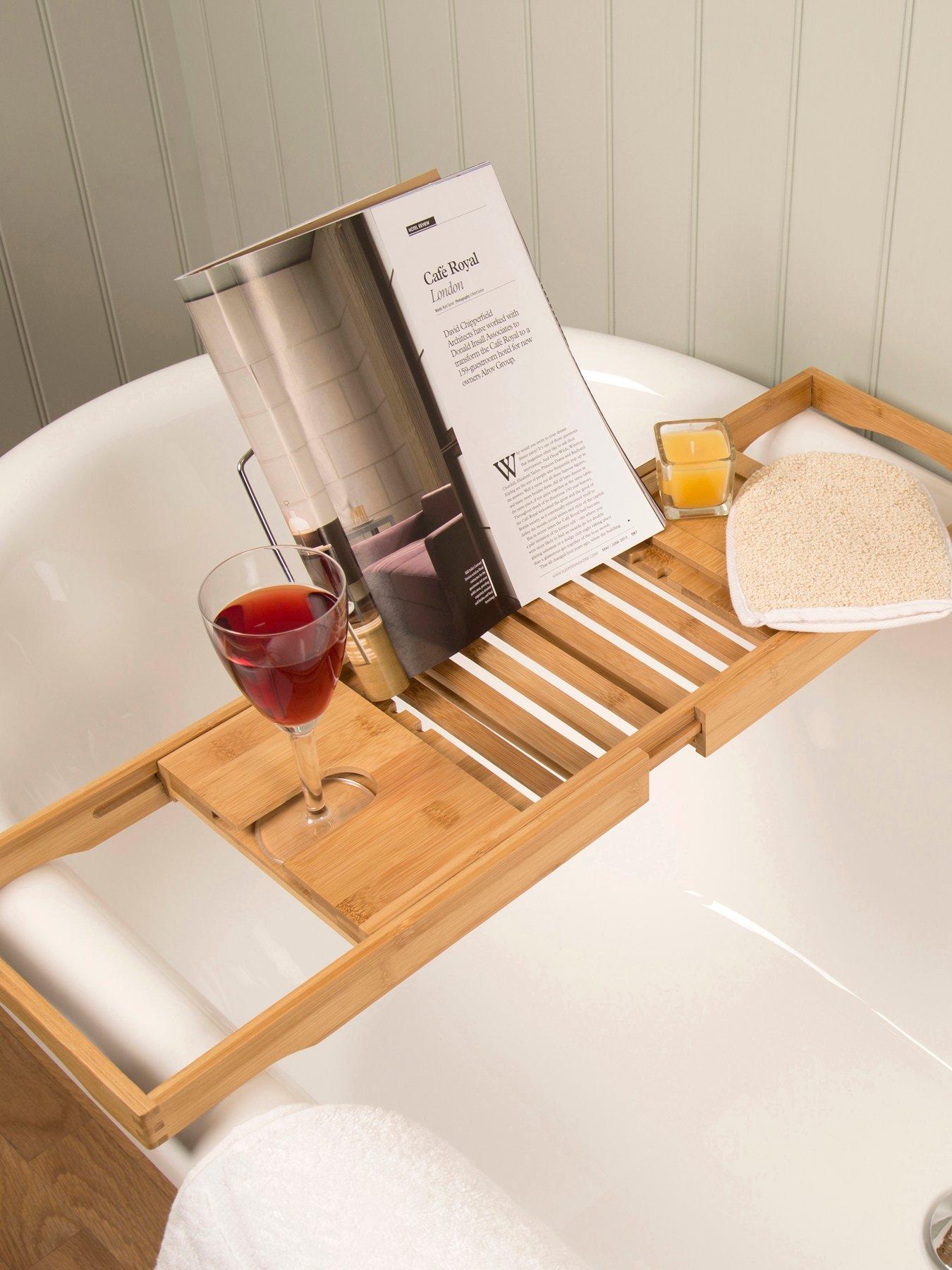 Image 1 of 7 of Croydex Adjustable Bamboo Bath Bench