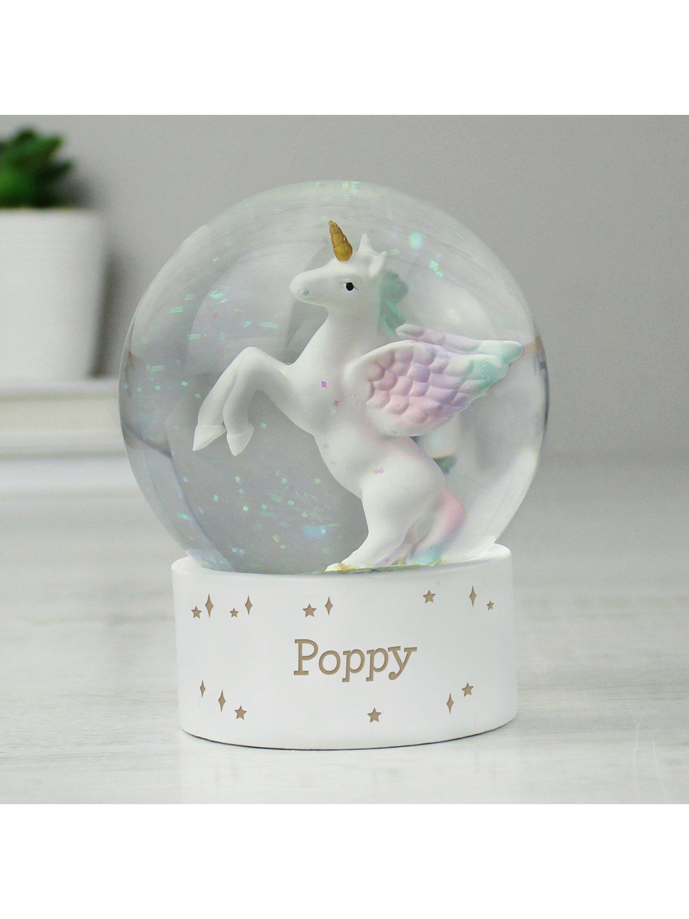 Image 2 of 3 of The Personalised Memento Company Personalised Unicorn Snow Globe