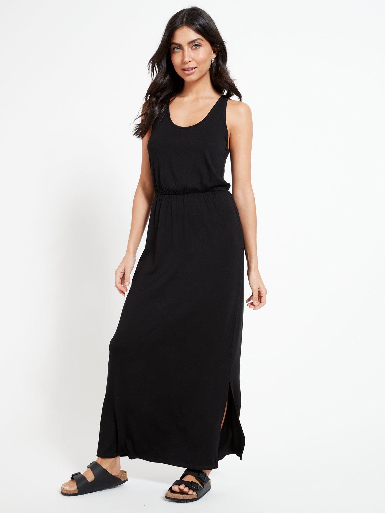 everyday-channel-waist-jersey-beachnbspmaxi-dress-black